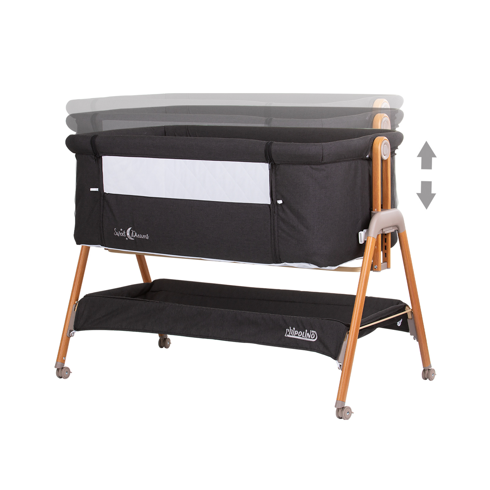 Chipolino Co sleeping crib with drop side Sweet Dreams