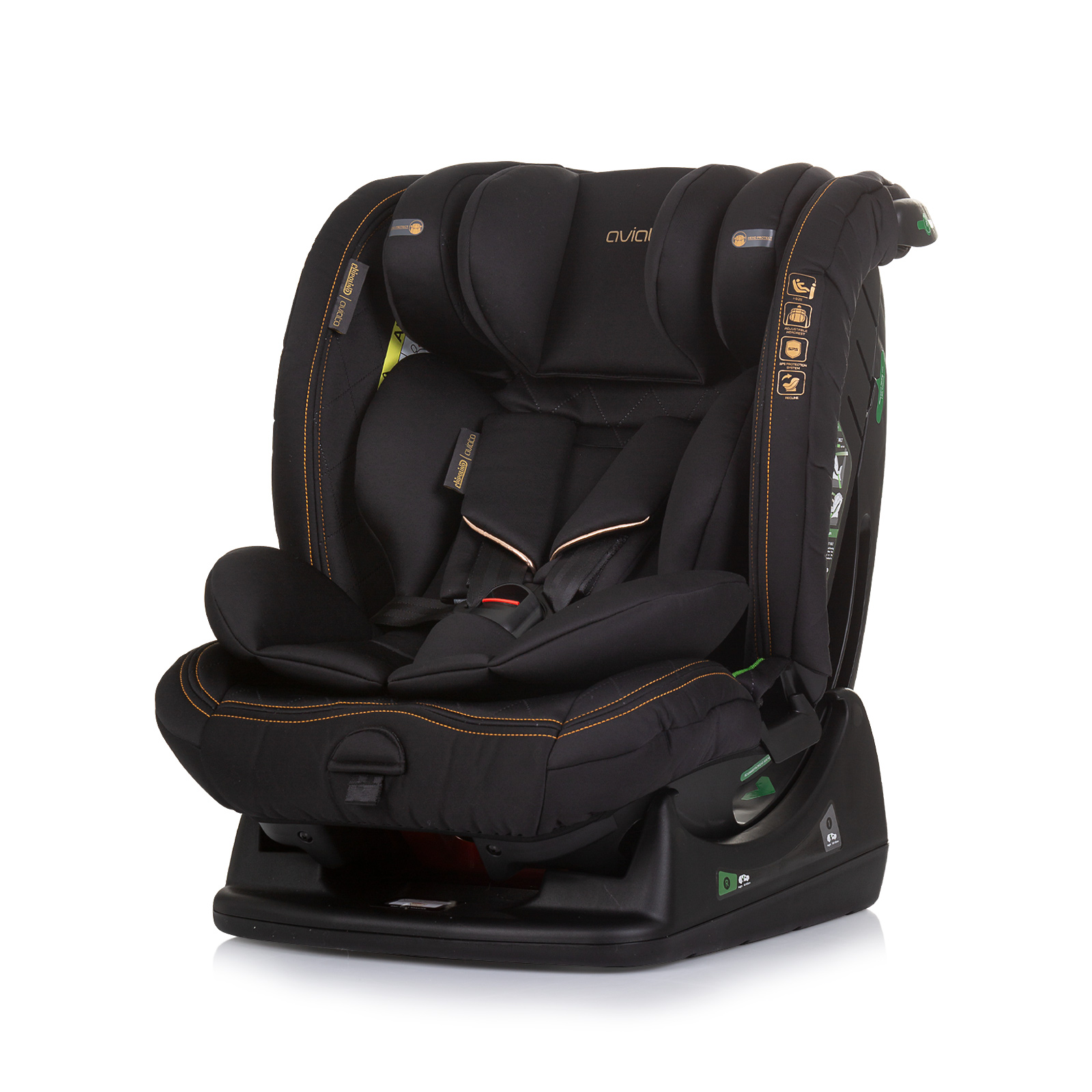 Chipolino Car seat I_SIZE 40-150 cm AVIATO obsidian STKAVT02401OB