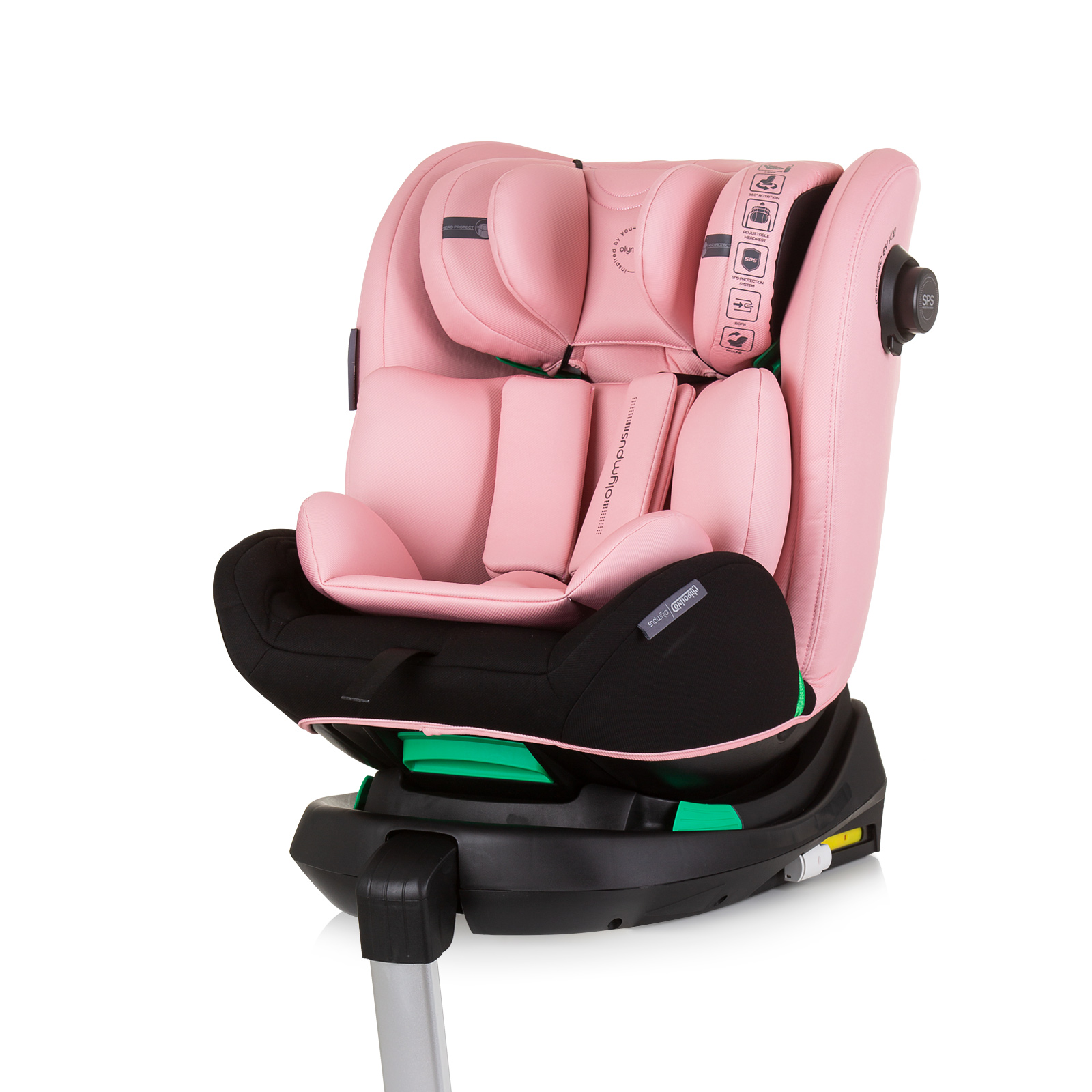 Chipolino OLYMPUS 360 I-SIZE 40-150 cm ISOFIX Περιστρεφόμενο Κάθισμα αυτοκινήτου φλαμίνγκο STKOL02405FL