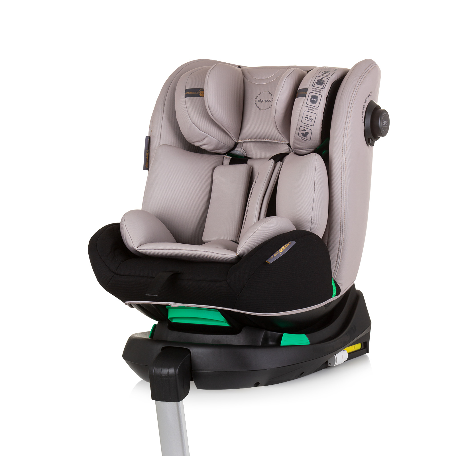 Chipolino Car seat I-SIZE 40-150 cm ISOFIX 360 "OLYMPUS" macadamia STKOL02403MA