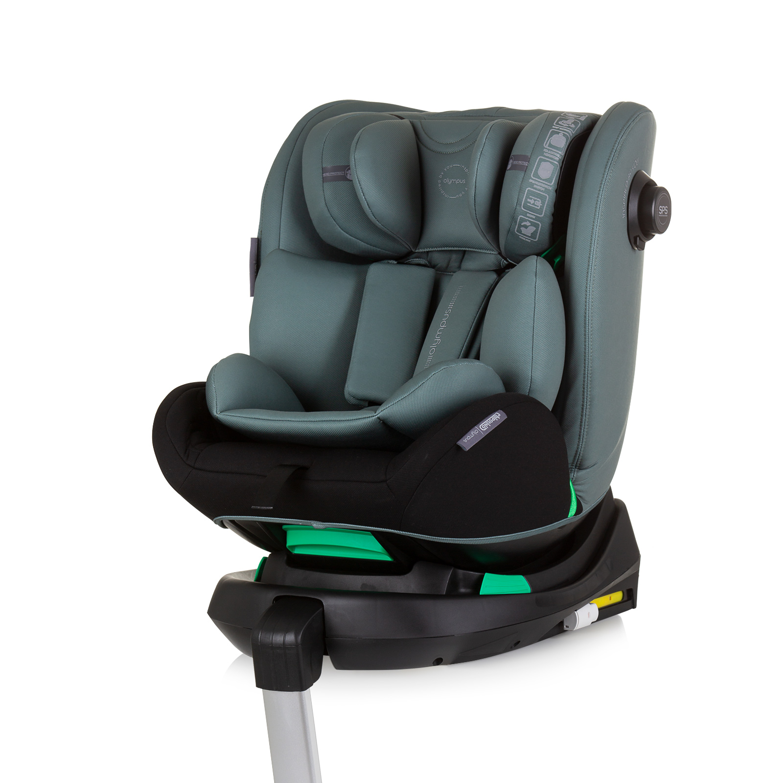 Chipolino OLYMPUS 360 I-SIZE 40-150 cm ISOFIX Περιστρεφόμενο Κάθισμα αυτοκινήτου παστέλ πράσινο STKOL02404PG