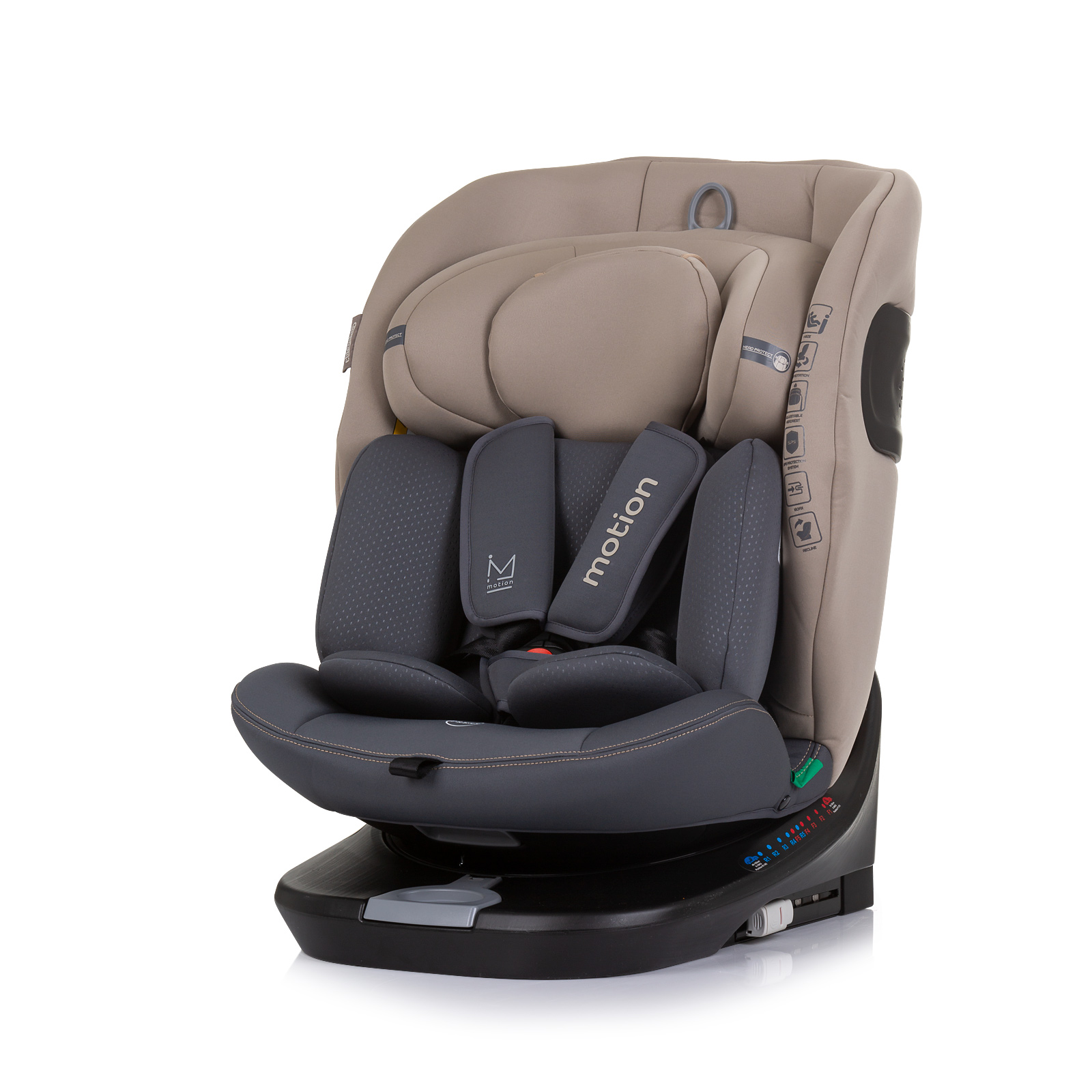 Chipolino MOTION I-SIZE 40-150 cm ISOFIX 360 Περιστρεφόμενο Κάθισμα αυτοκινήτου macadamia STKMOT02403MA