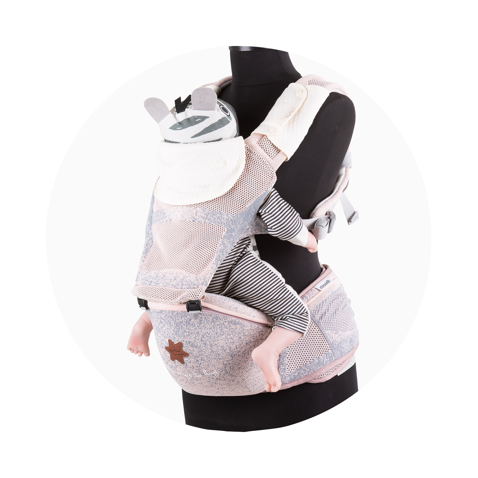 Chipolino Hip Star 3 in 1 Μάρσιπος Μεταφορά & στην Πλάτη 4+μηνών rose KENHSF0233RO