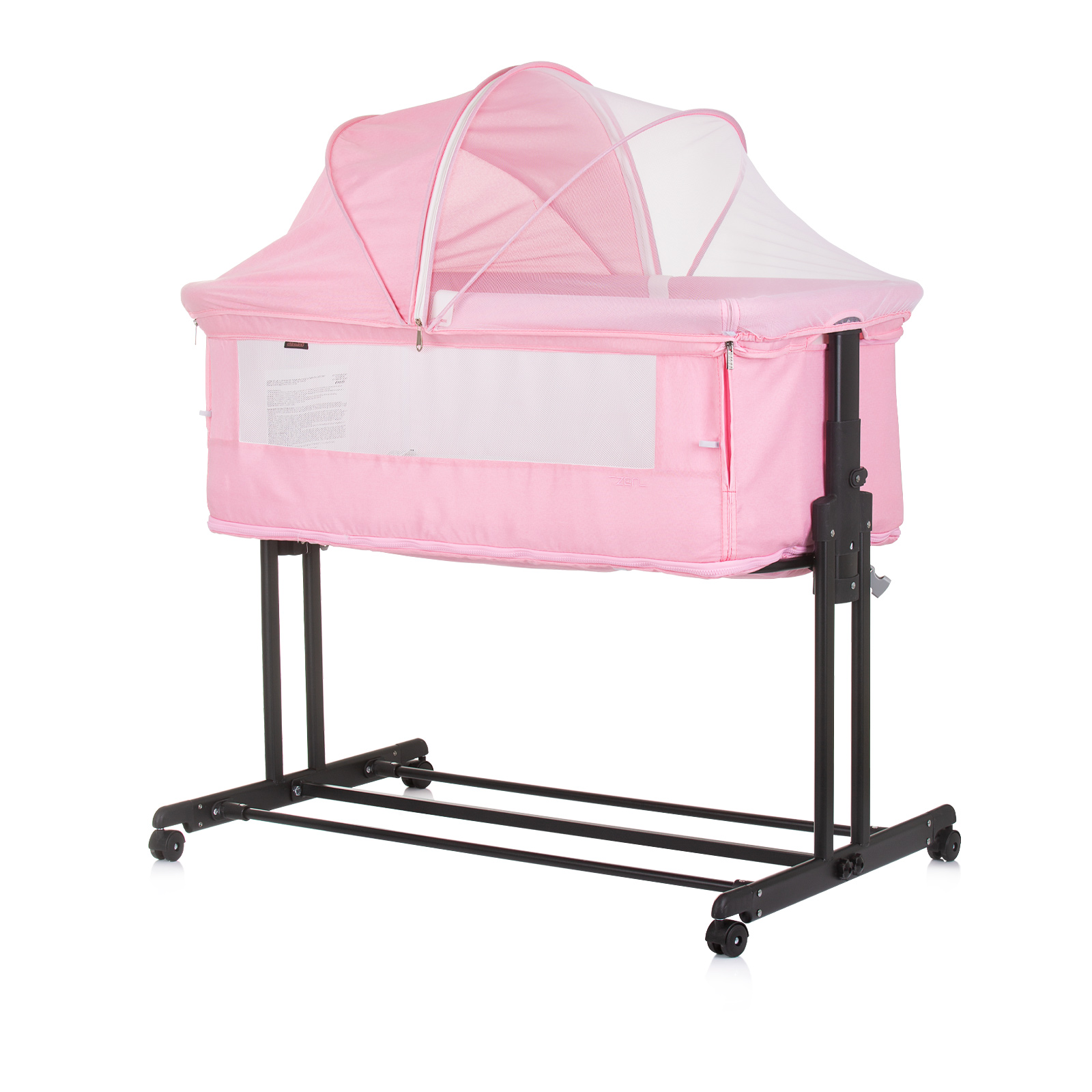 Chipolino Co-sleeping crib with drop side “Zen" flamingo KOSZE0206FL