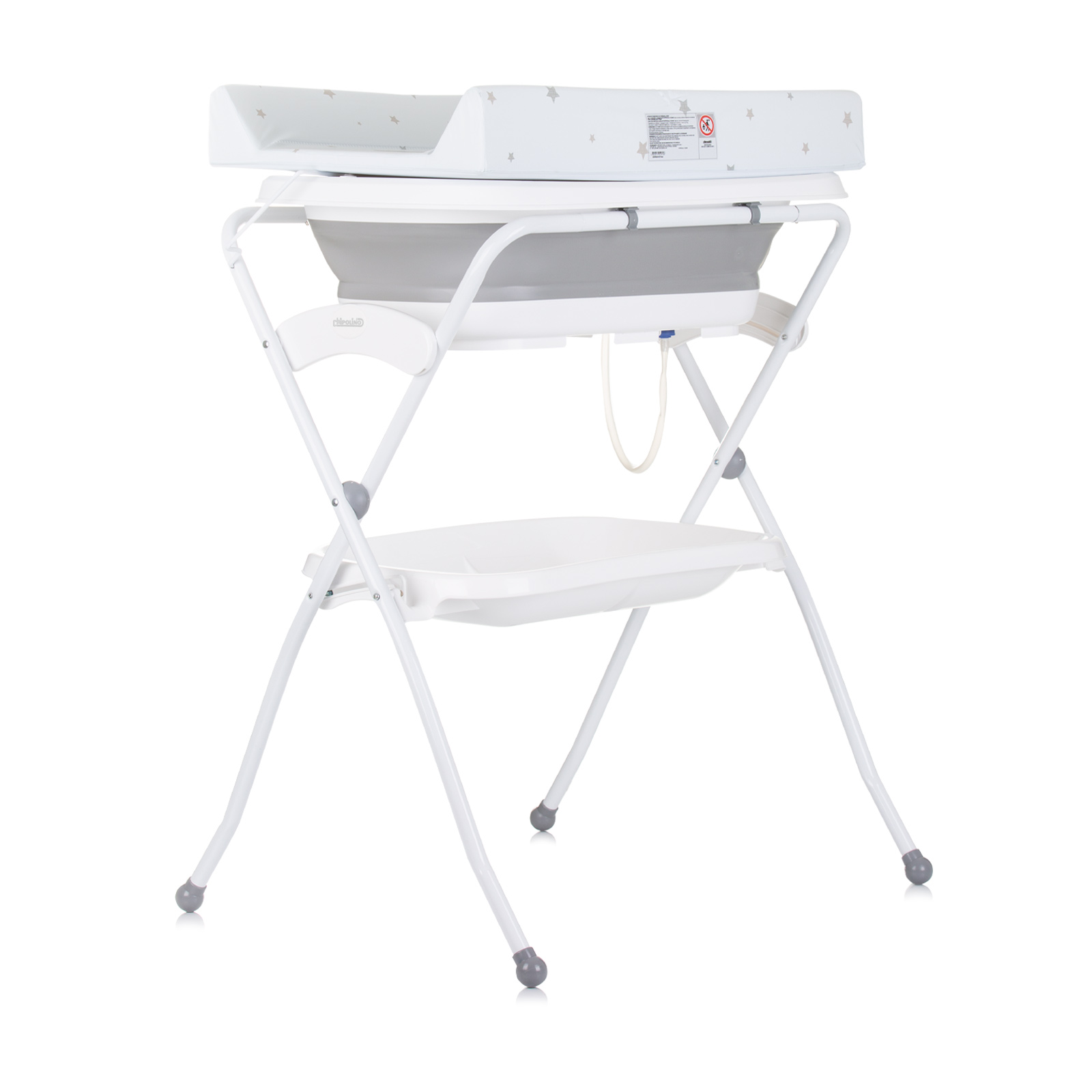 Chipolino Bath tub with bath stand and changing mat "Fiore" grey SHVFI0241GY