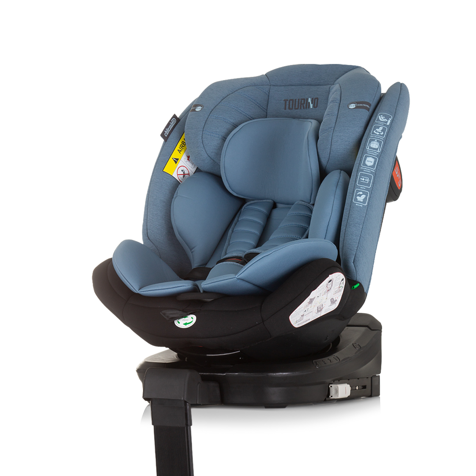 Chipolino TOURINO I-SIZE 40-150 cm ISOFIX 360 Περιστρεφόμενο Κάθισμα αυτοκινήτου μπλε STKTRN02407BL