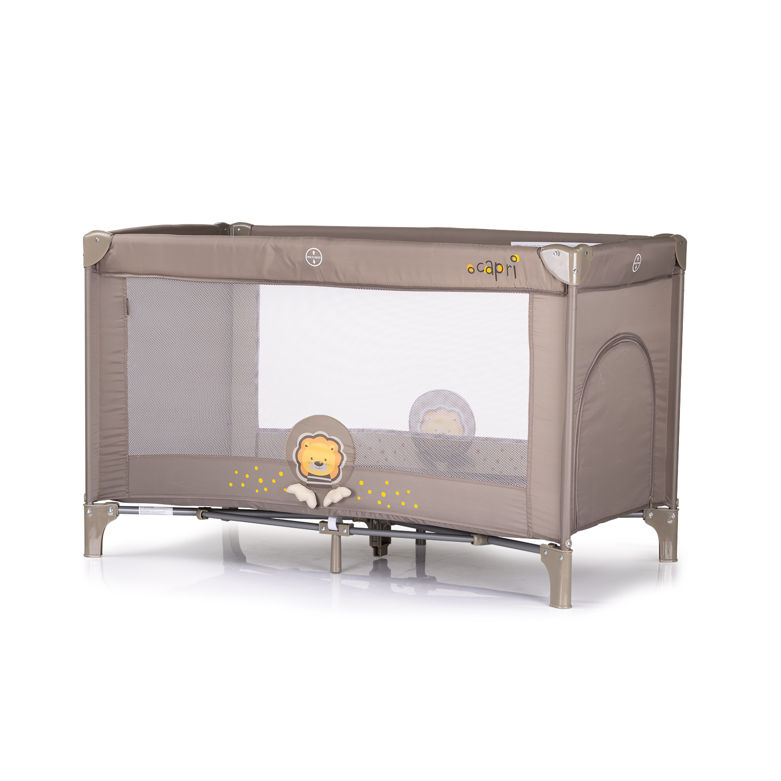 Chipolino Capri Παρκοκρέβατο με Πλαϊνή Είσοδο Lion μπεζ KOSIK2502LI