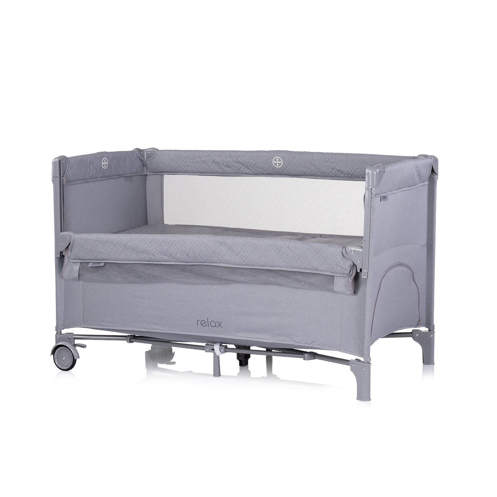 Chipolino Relax Παρκοκρέβατο με ανοιγόμενη πλευρά  cloud linen KOSIRE252CL