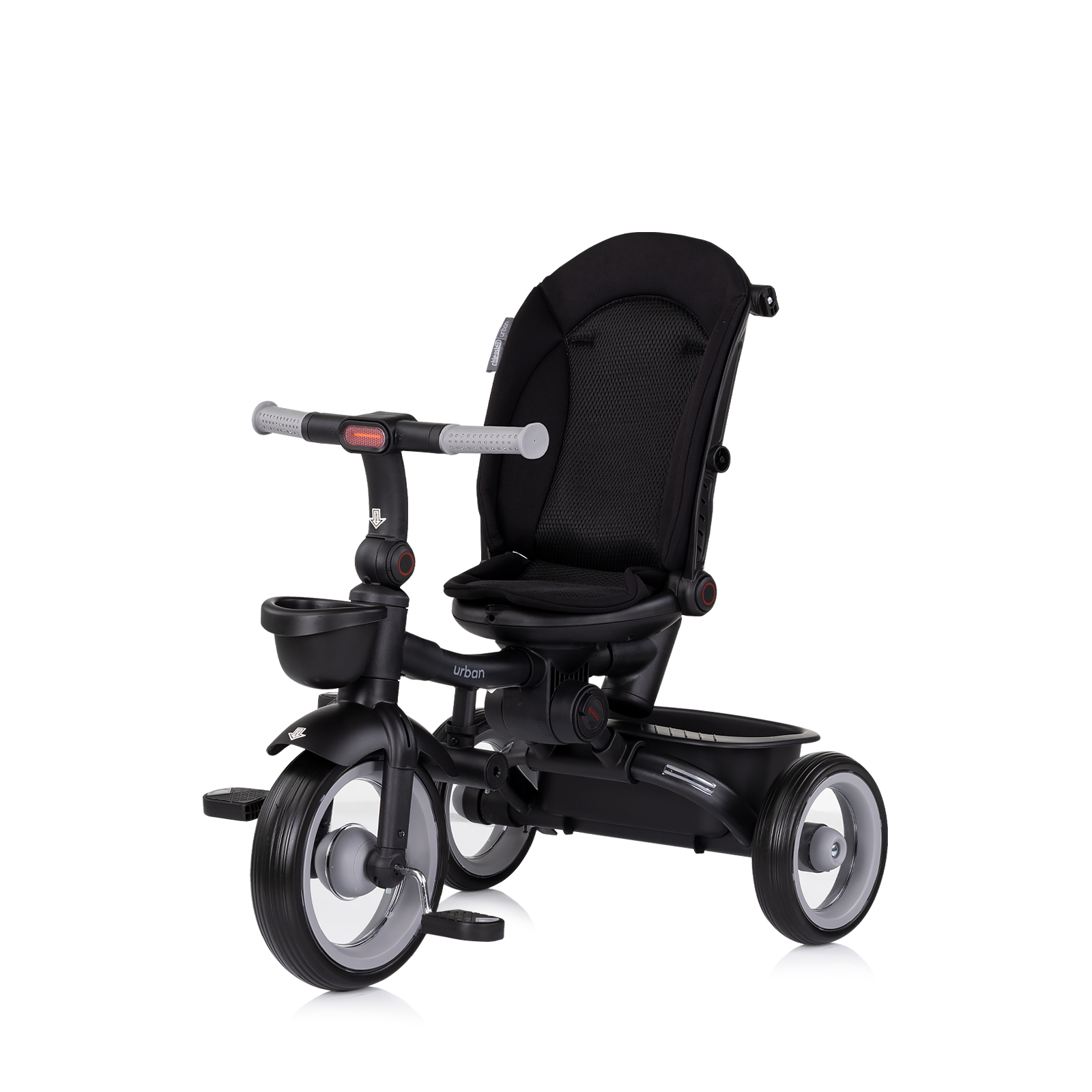 Chipolino Hip Hop Tricycle Tricycle pour deux enfants, jusqu'à 40 kg, sièges rotatifs à 360°, couleur : noir