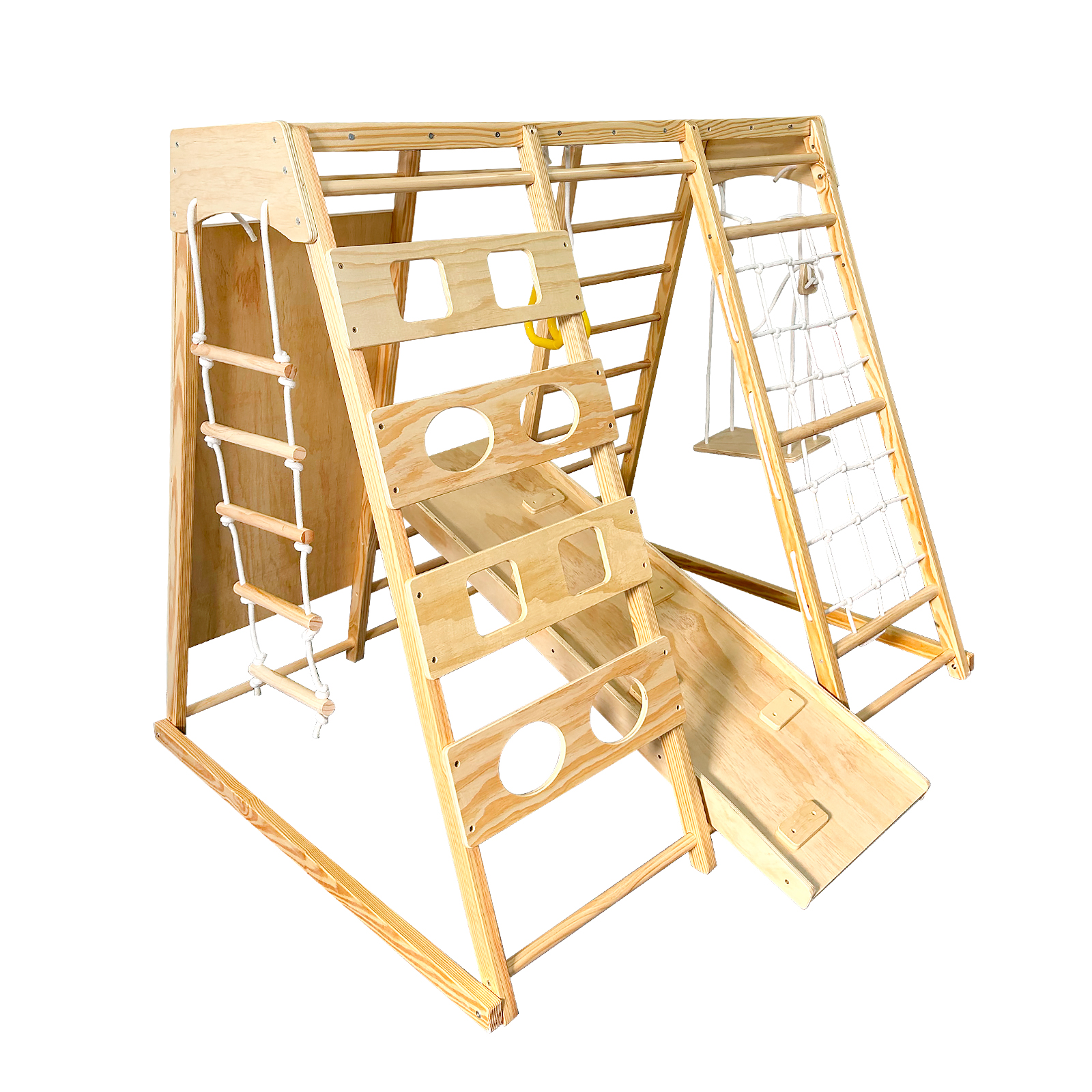 Chipolino Ξύλινο Πολυλειτουργικό Αναρριχητικό Παιχνίδι & Κούνια – Φυσικό  WTARSL02501