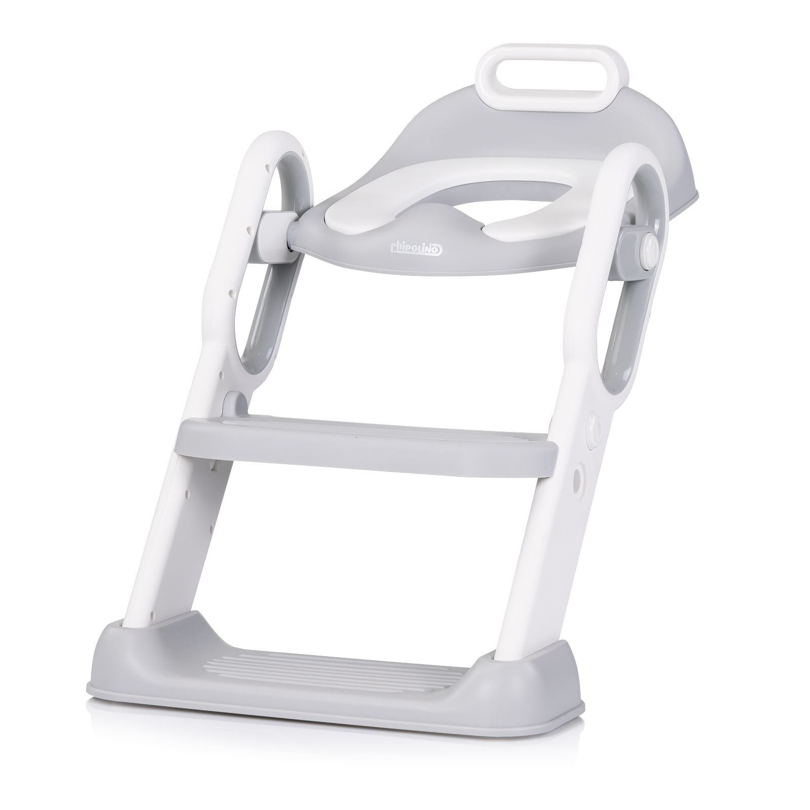 Chipolino Toilet trainer seat with ladder Flippy grey STPFL0251GY