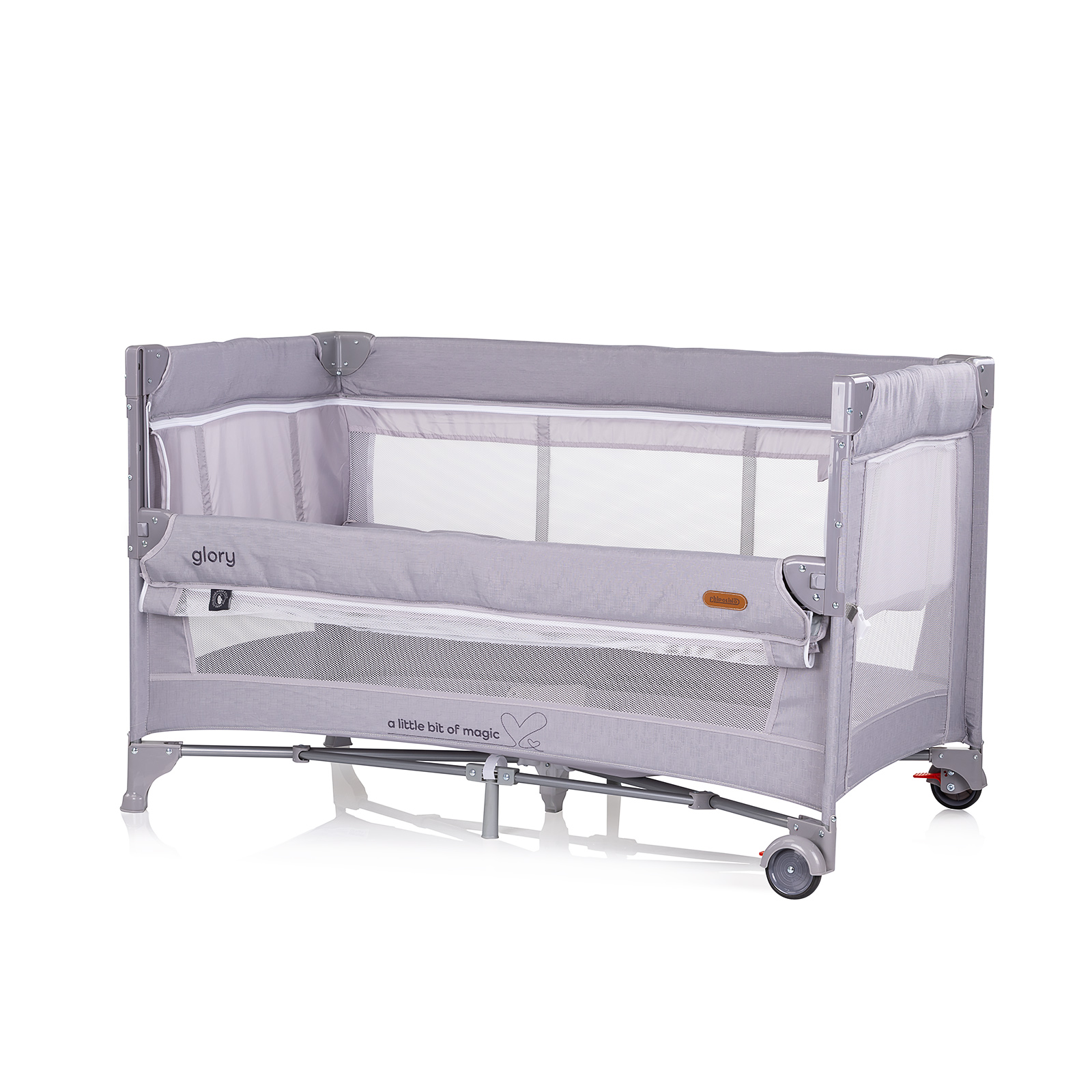 Chipolino Foldable travel cot with drop side and one hand fold Glory cloud KOSIGL2502CL