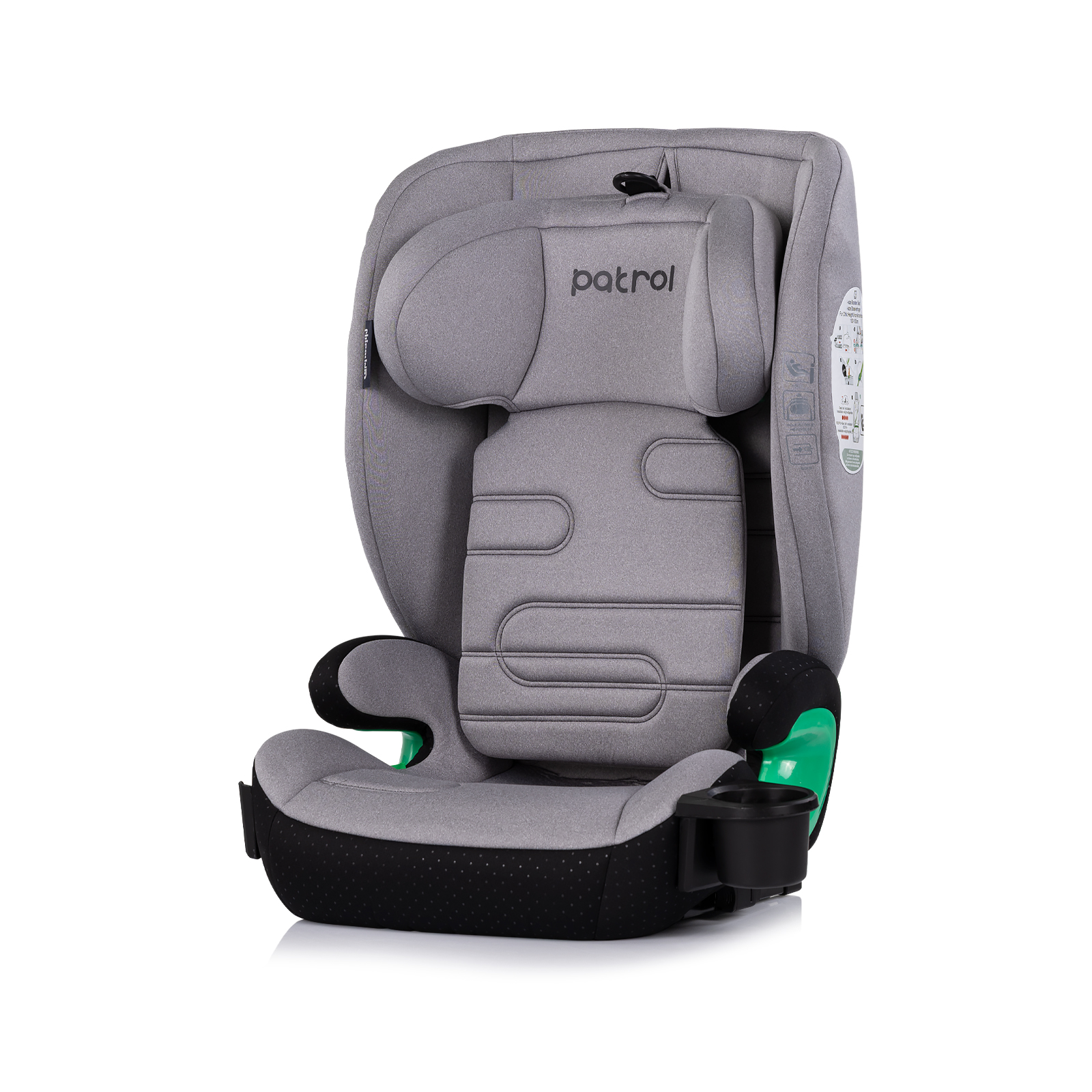 Chipolino Car seat I-SIZE 100-150 cm ISOFIX "PATROL" platinum STKPA02602PL