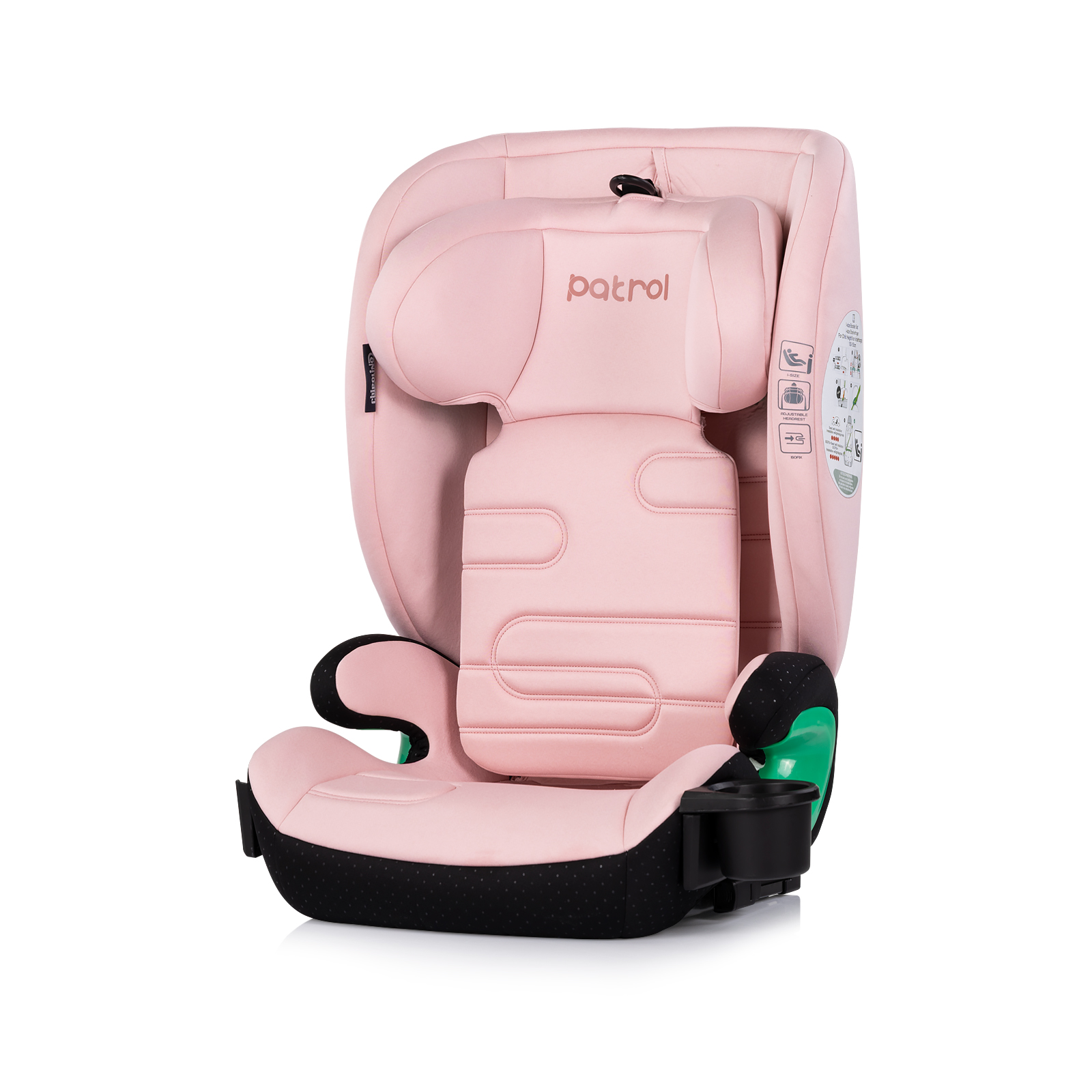 Chipolino Car seat I-SIZE 100-150 cm ISOFIX "PATROL" powder pink STKPA02605PP