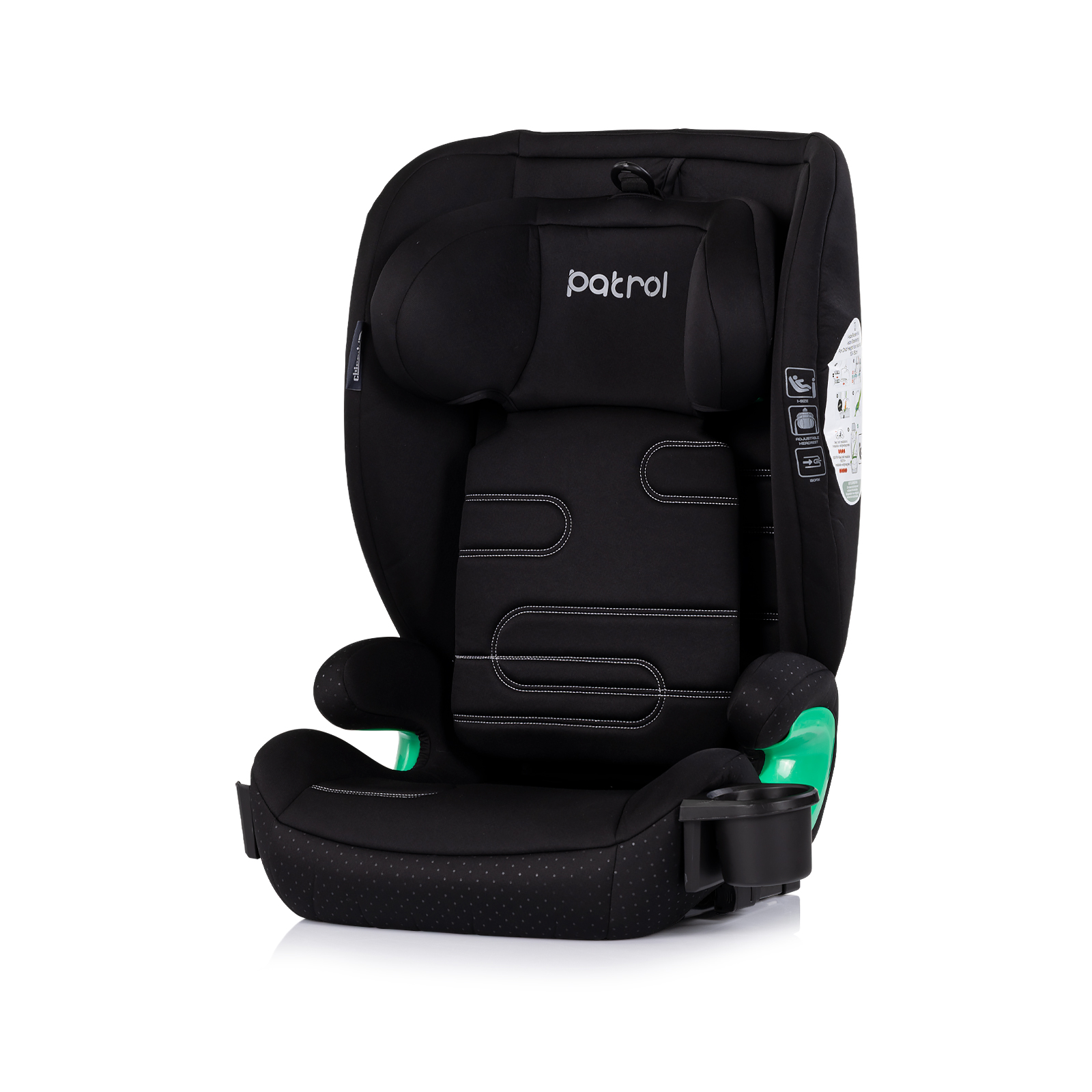 Chipolino Car seat I-SIZE 100-150 cm ISOFIX "PATROL" noir STKPA02601N