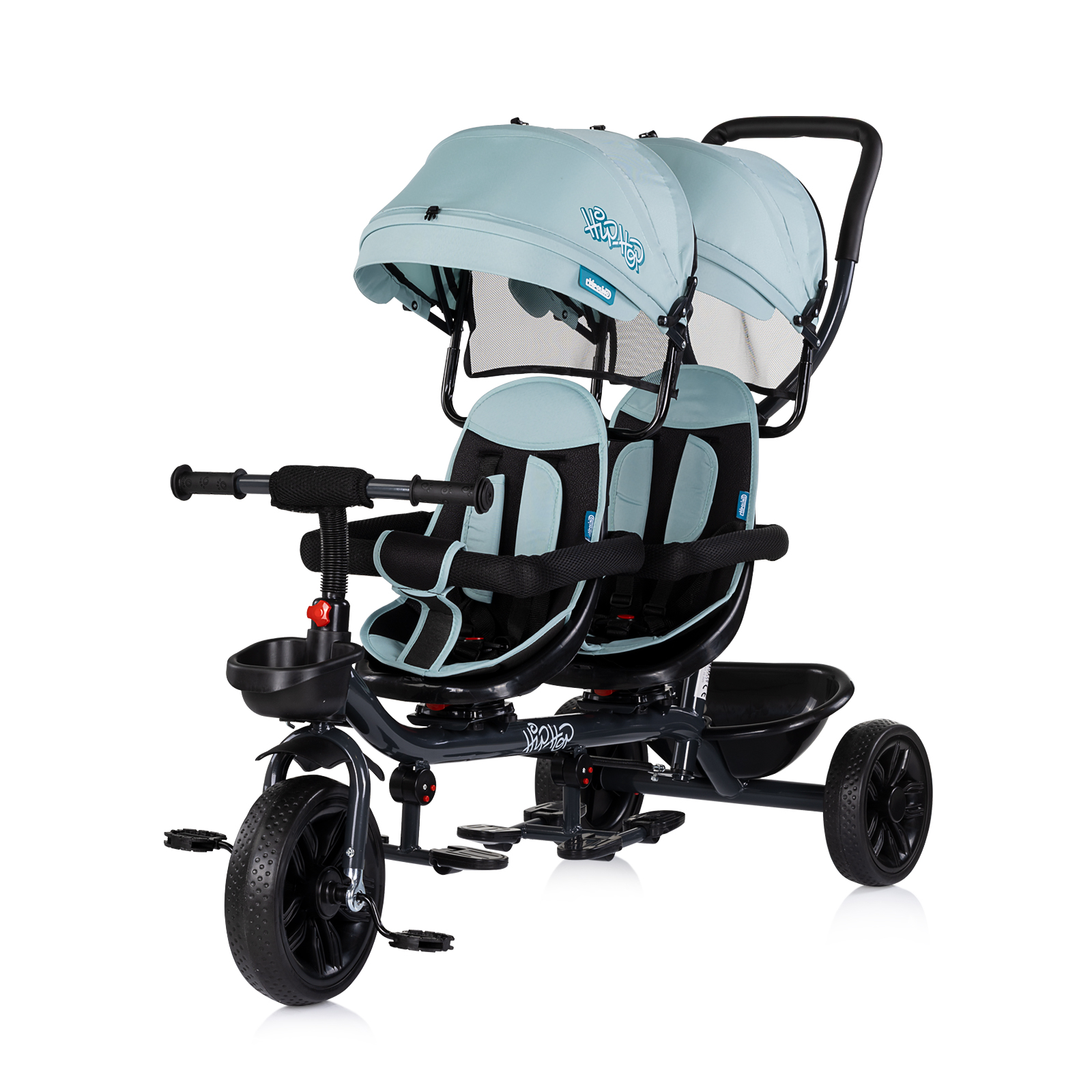 Chipolino Hip Hop Twin Tricycle with Canopies 131x49x95cm (TRKHH0263MA) Matcha