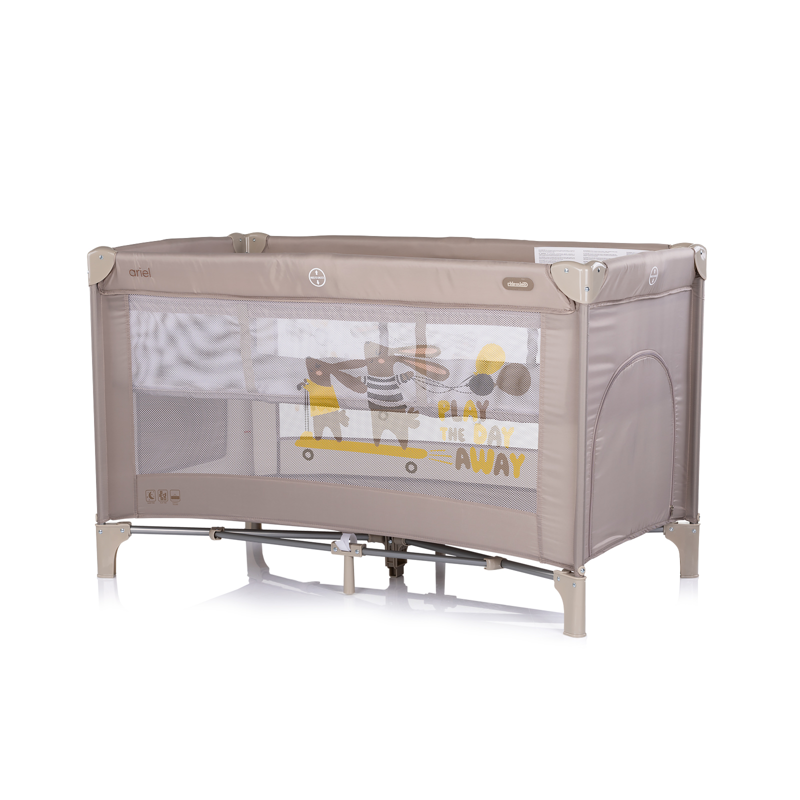 Chipolino Ariel Παρκοκρέβατο Ταξιδιού 2 Επιπέδων με Πλαϊνή Είσοδο Λατέ