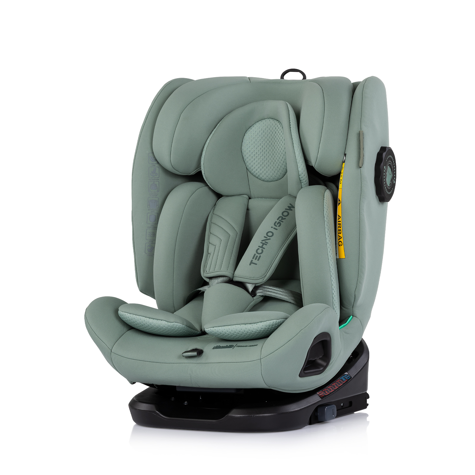Chipolino TECHNO iGROW i-Size 40-150 cm ISOFIX 360° Κάθισμα Αυτοκινήτου Matcha