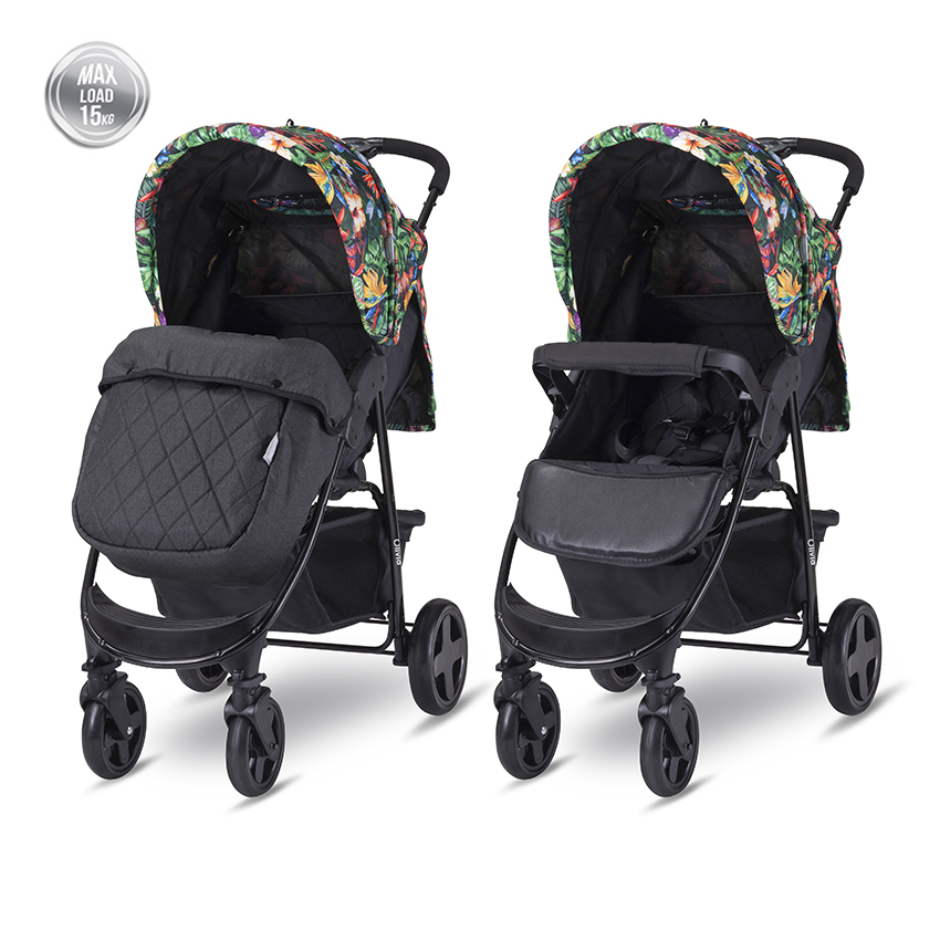 Lorelli Olivia Basic Baby Stroller with Footmuff Tropical Flowers 10021862388