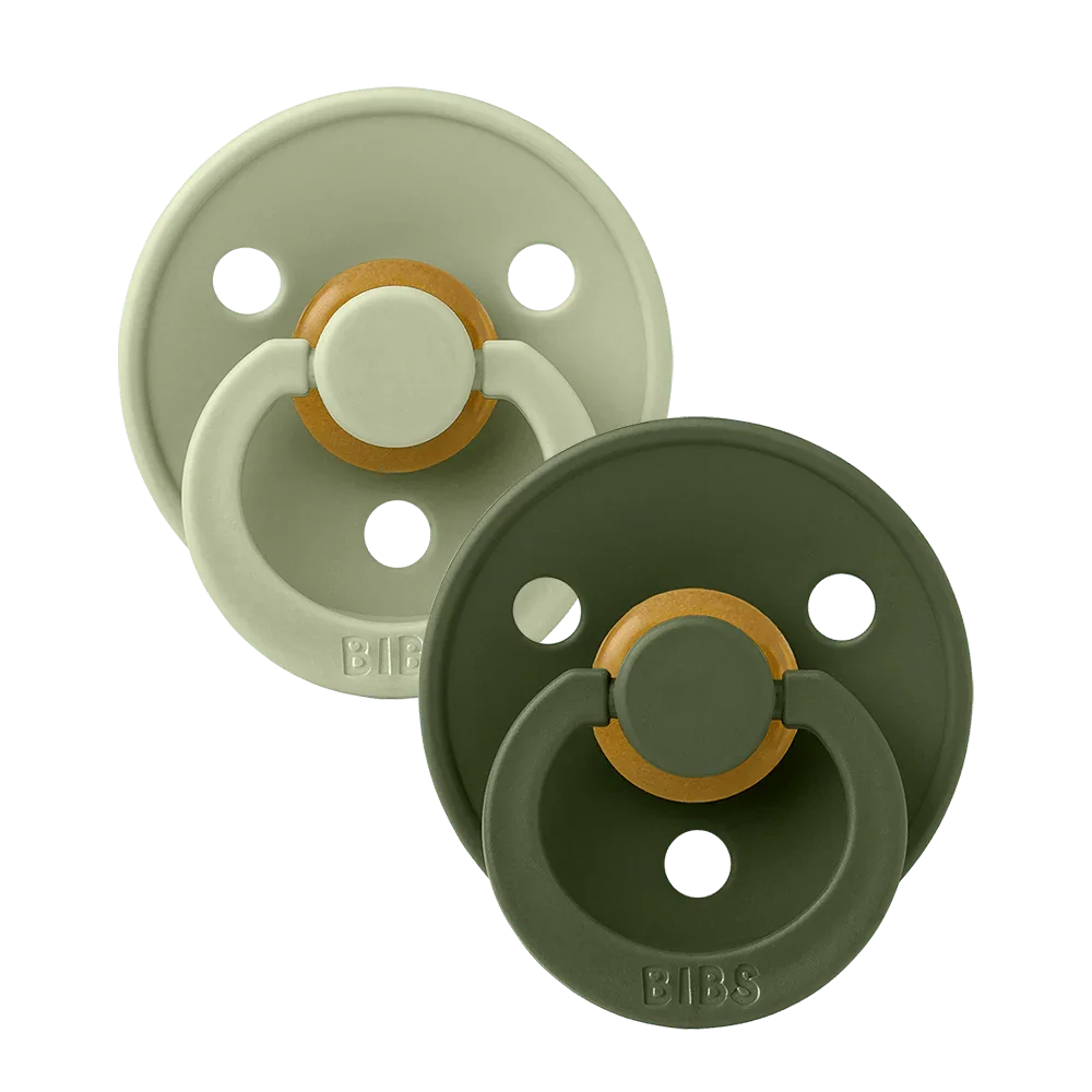 BIBS colour pacifiers latex size 2 6-18 months sage / hunter green