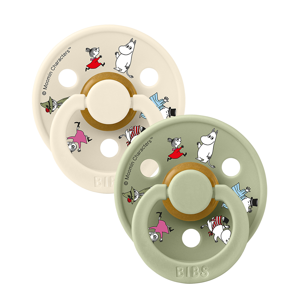 BIBS x moomin colour friends pacifiers latex size 2 6-18 months ivory mix