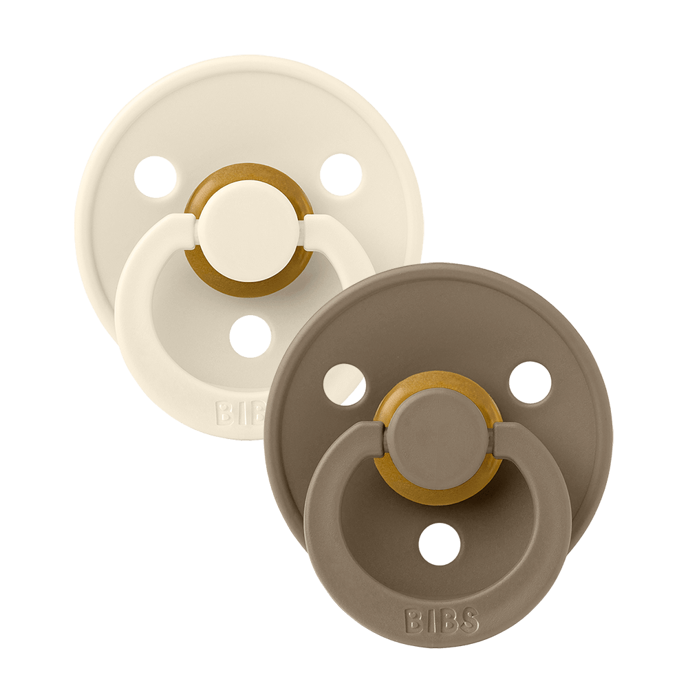 BIBS colour pacifiers latex size 1 0-6 months ivory / dark oak
