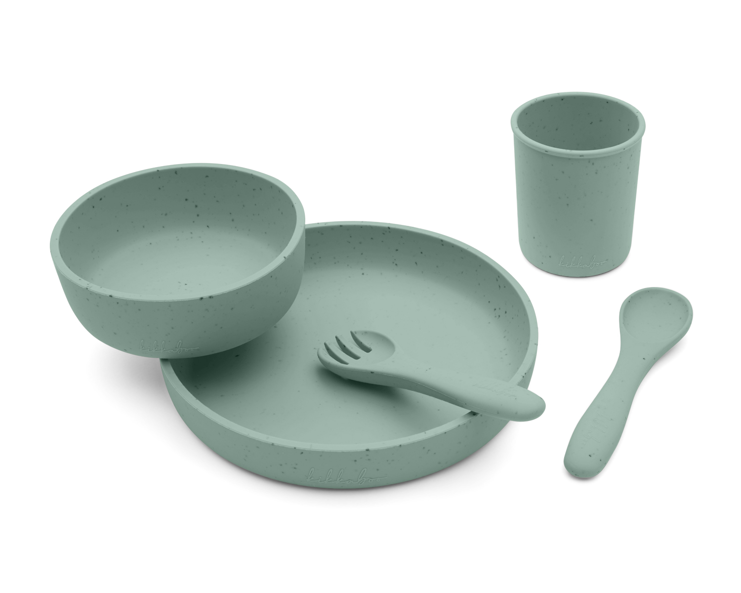 Kikka Boo Σετ Φαγητού 5 τεμαχίων Platinum Silicone Sage 31302050001