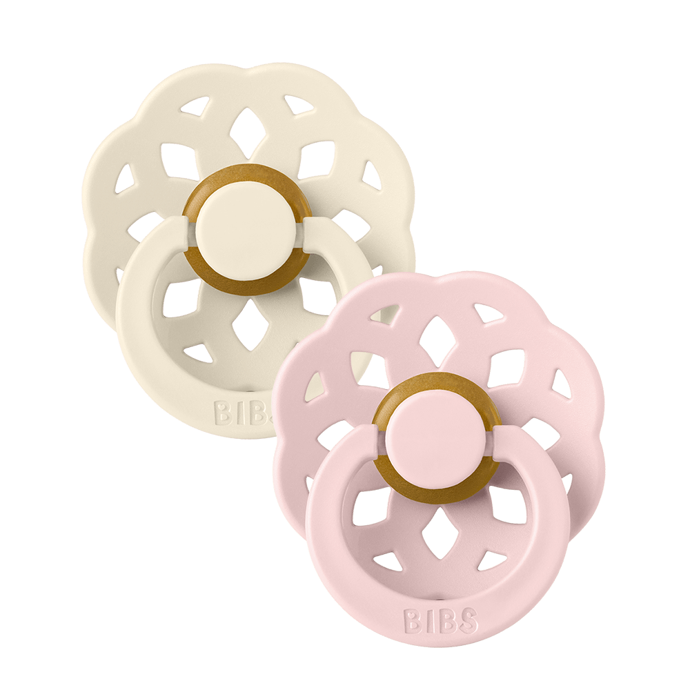 BIBS boheme pacifiers latex size 1 0-6 months ivory / blossom