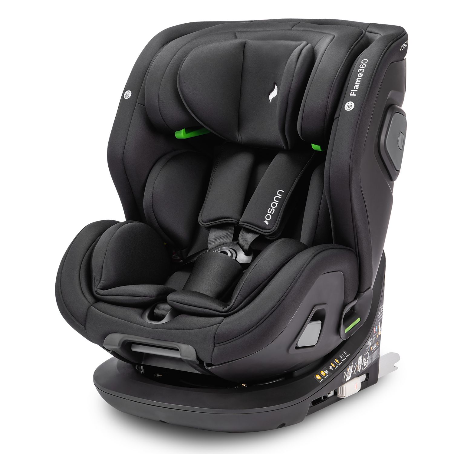 Osann Flame360 i-Size Child Seat 0-36 kg 40-150cm All Black 108281243