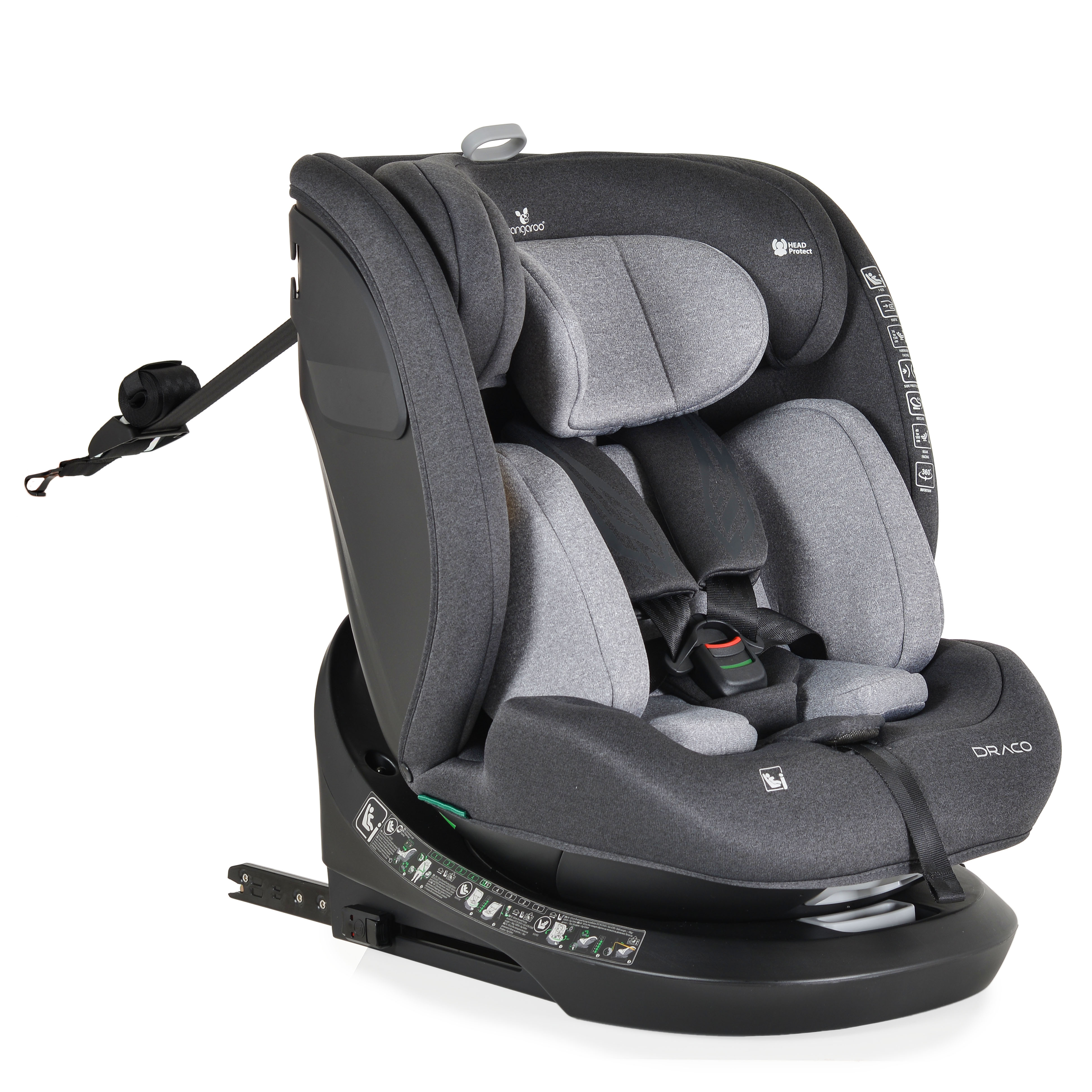 Cangaroo Car seat Draco I-SIZE 40-150cm  grey 3801005151769