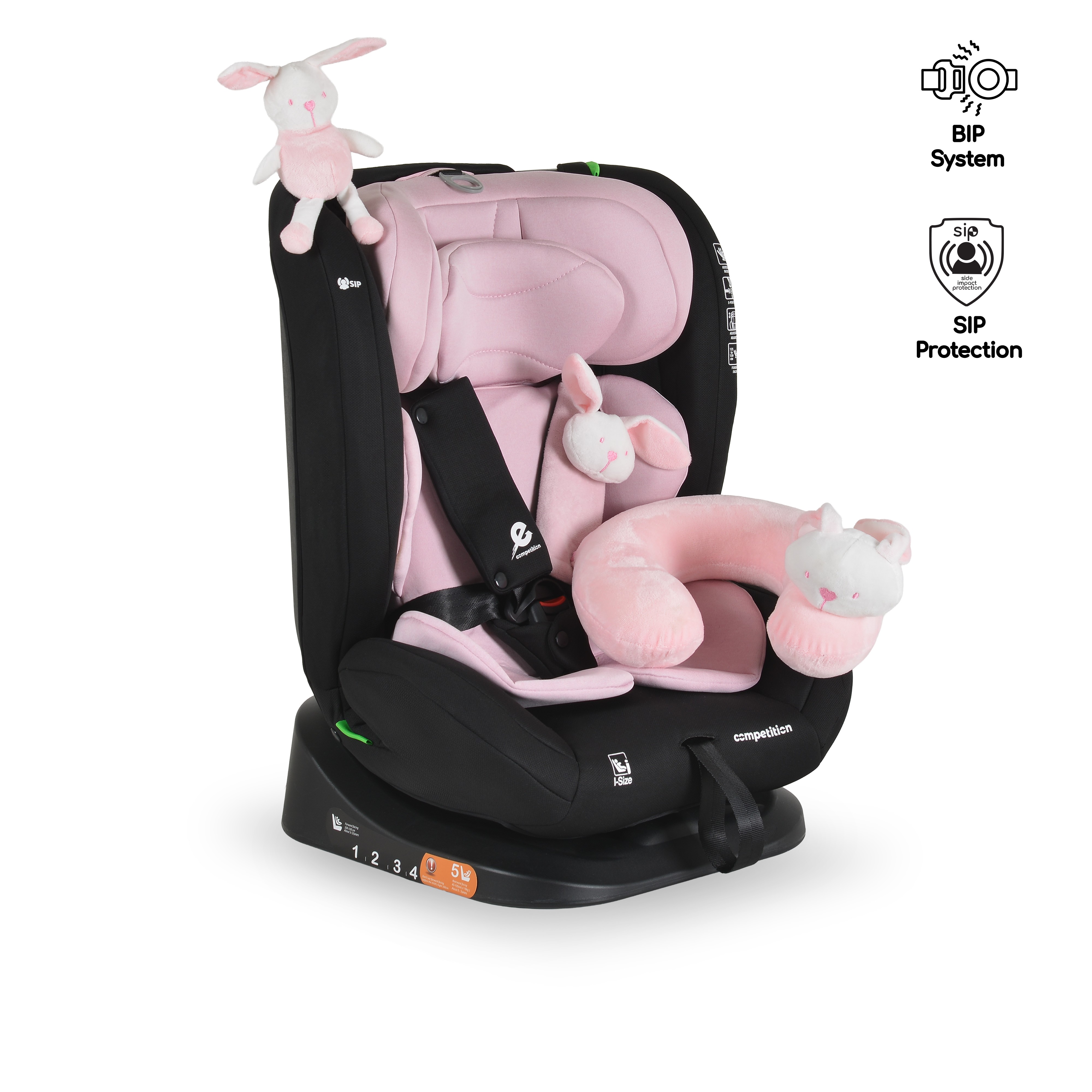 Moni Competition i-Size 40–150 cm R129/03 κάθισμα αυτοκινήτου Baby Pink 3801005153374