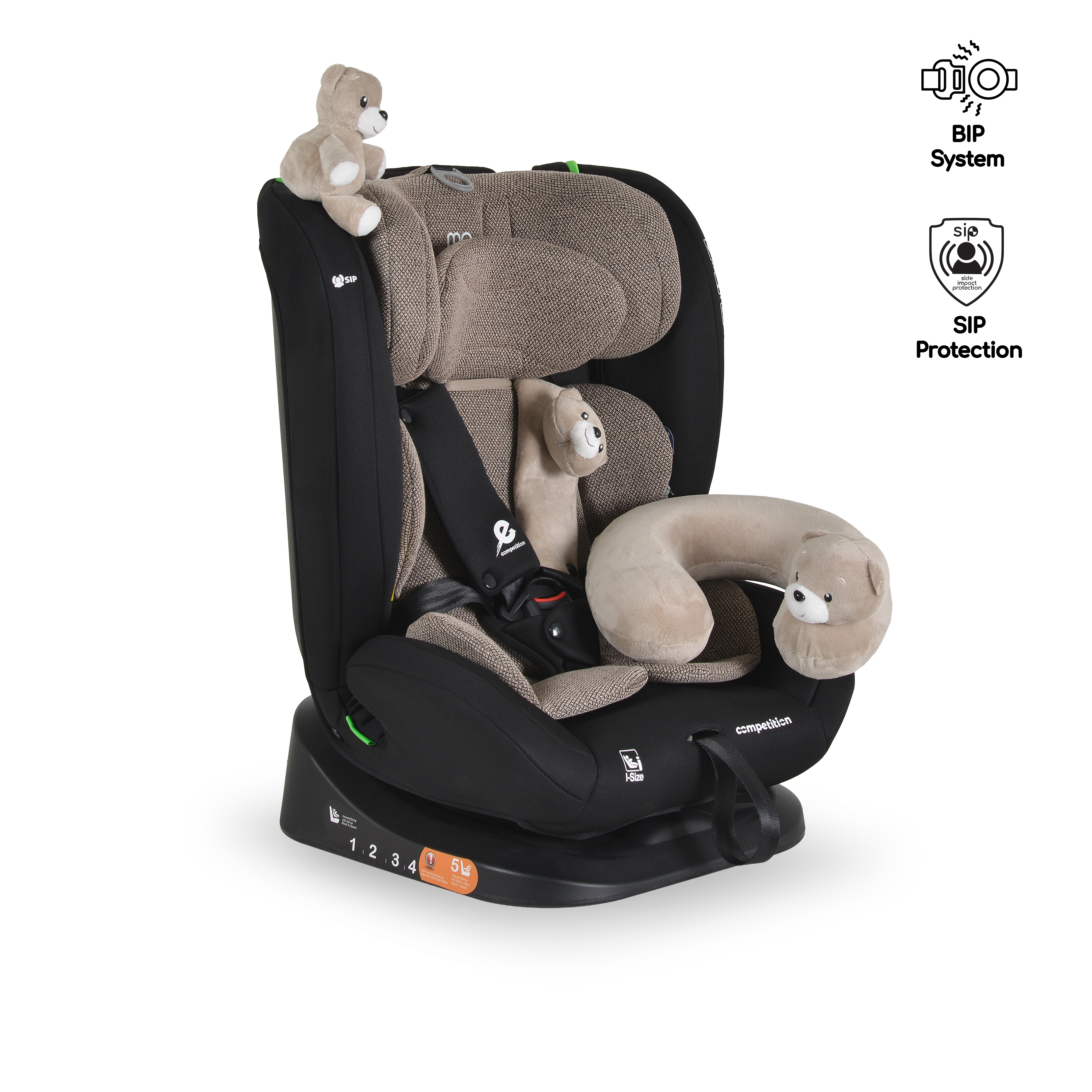 Moni Competition i-Size 40–150 cm R129/03 κάθισμα αυτοκινήτου Cool beige 3801005153381