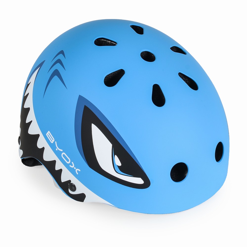 Byox Κράνος Skate Y09 Shark Μπλε με LED
