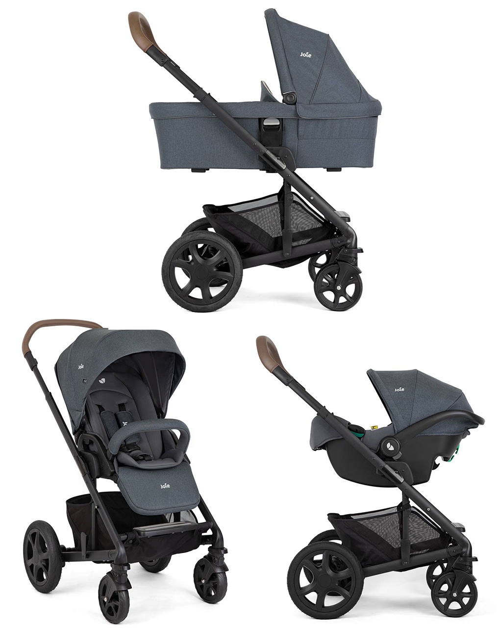 Joie Chrome Baby Stroller Set with Ember Baby Carrier i Snug 2