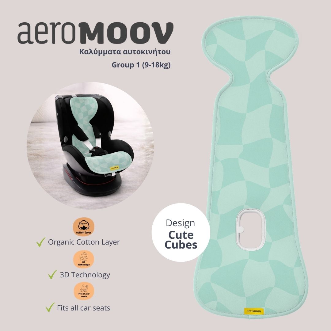 AeroMoov Air Layer Αντιιδρωτικό Κάλυμμα Καθίσματος Αυτοκινήτου 9-18kg Cute Cubes
