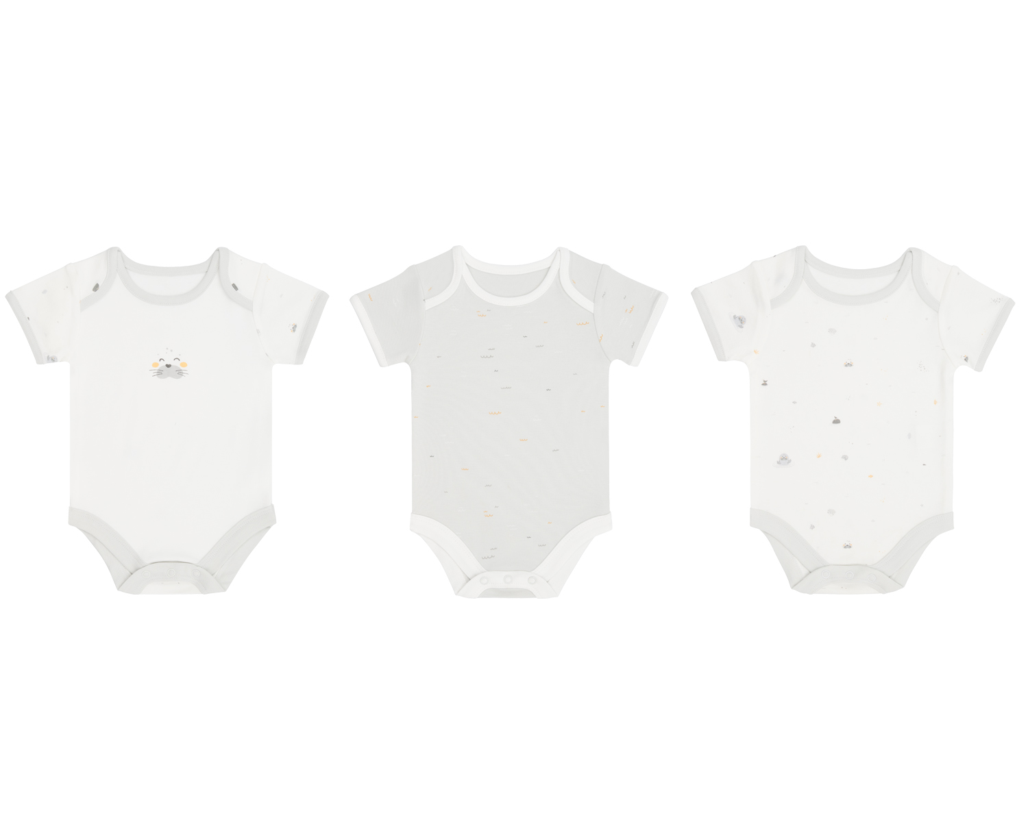 Kikka Boo Σετ 3 τεμαχίων με φορμάκια για νεογέννητα 0-3 μηνών Seally Me 31110300018