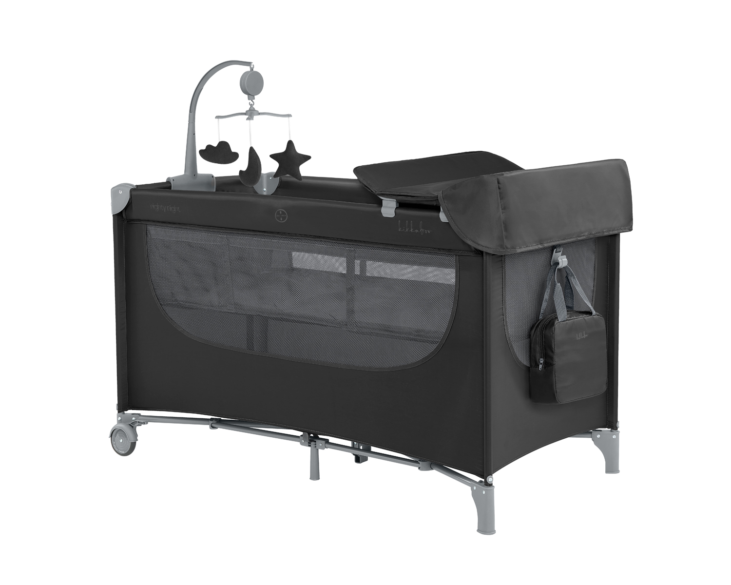 Kikka Boo Baby cot 2 levels Nighty Night Black 2026 31003010152