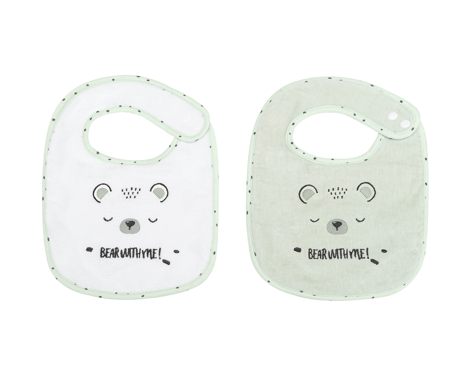 Kikka Boo Bibs set 2pcs terry+velour Bear with me Mint 31104010067