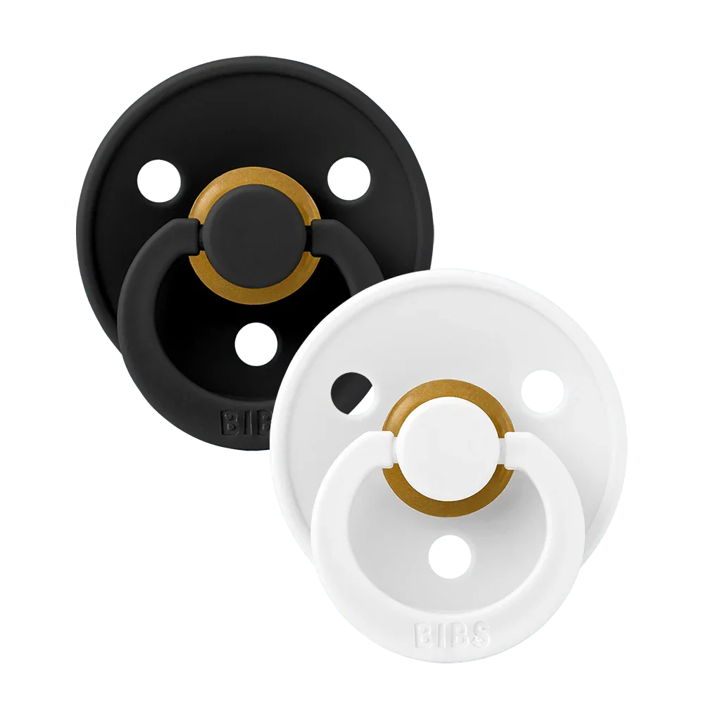 BIBS colour pacifiers latex size 1 0-6 months black / white