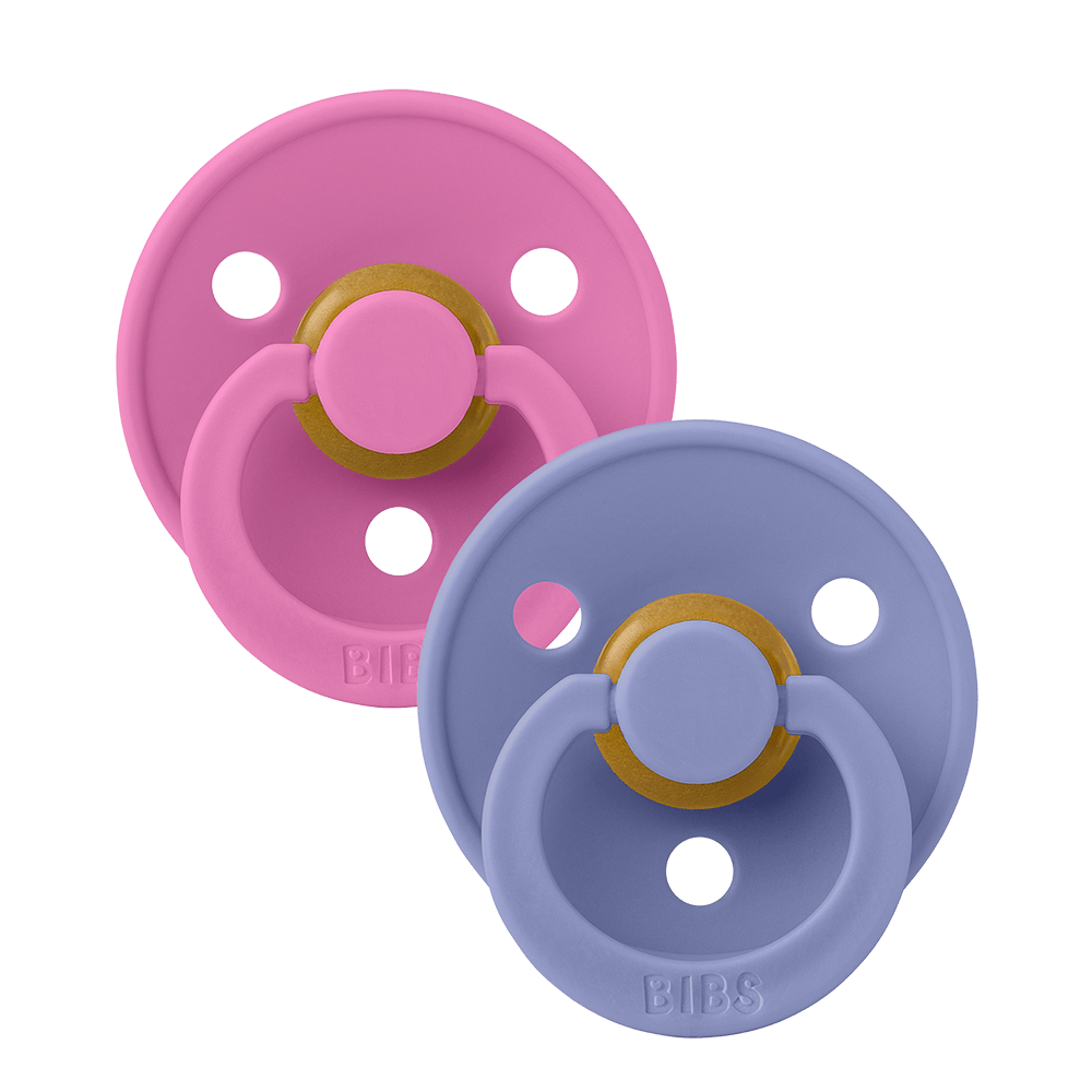BIBS colour pacifiers latex size 1 0-6 months bubblegum / peri