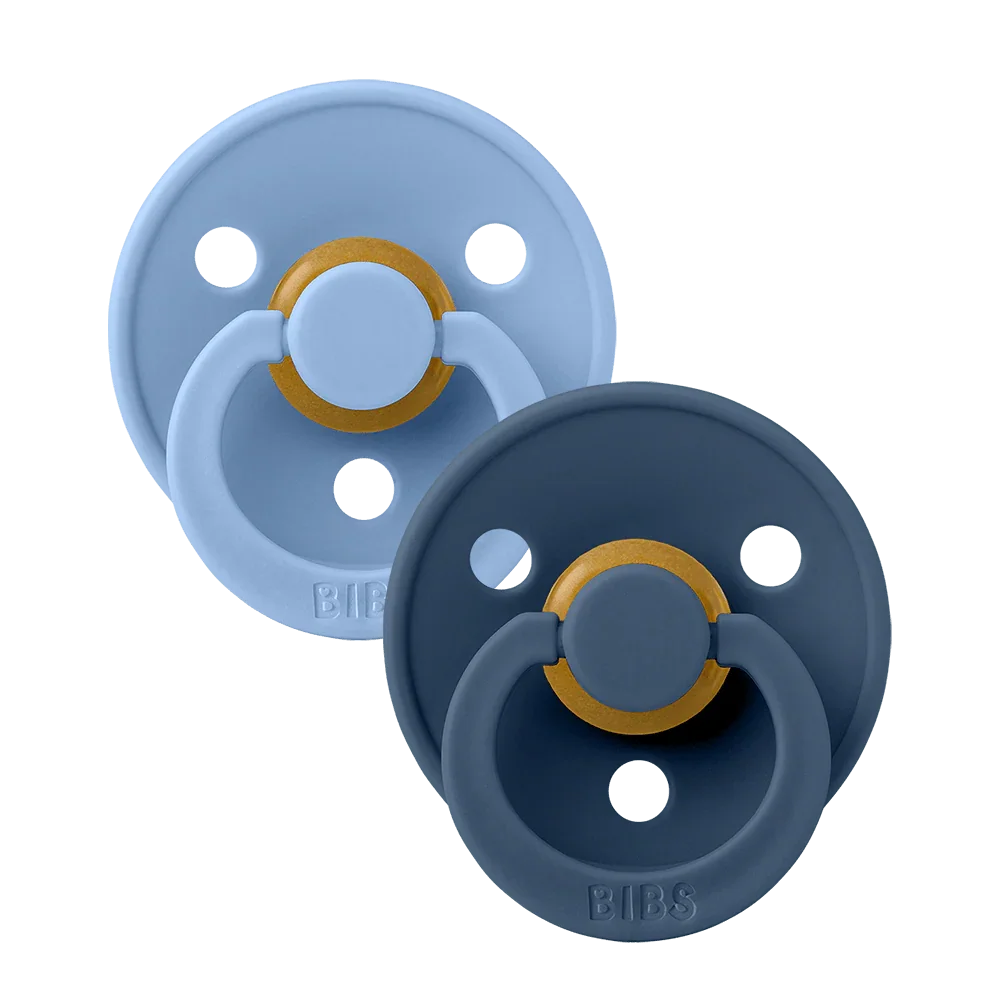 BIBS colour pacifiers latex size 1 0-6 months sky blue / steel blue