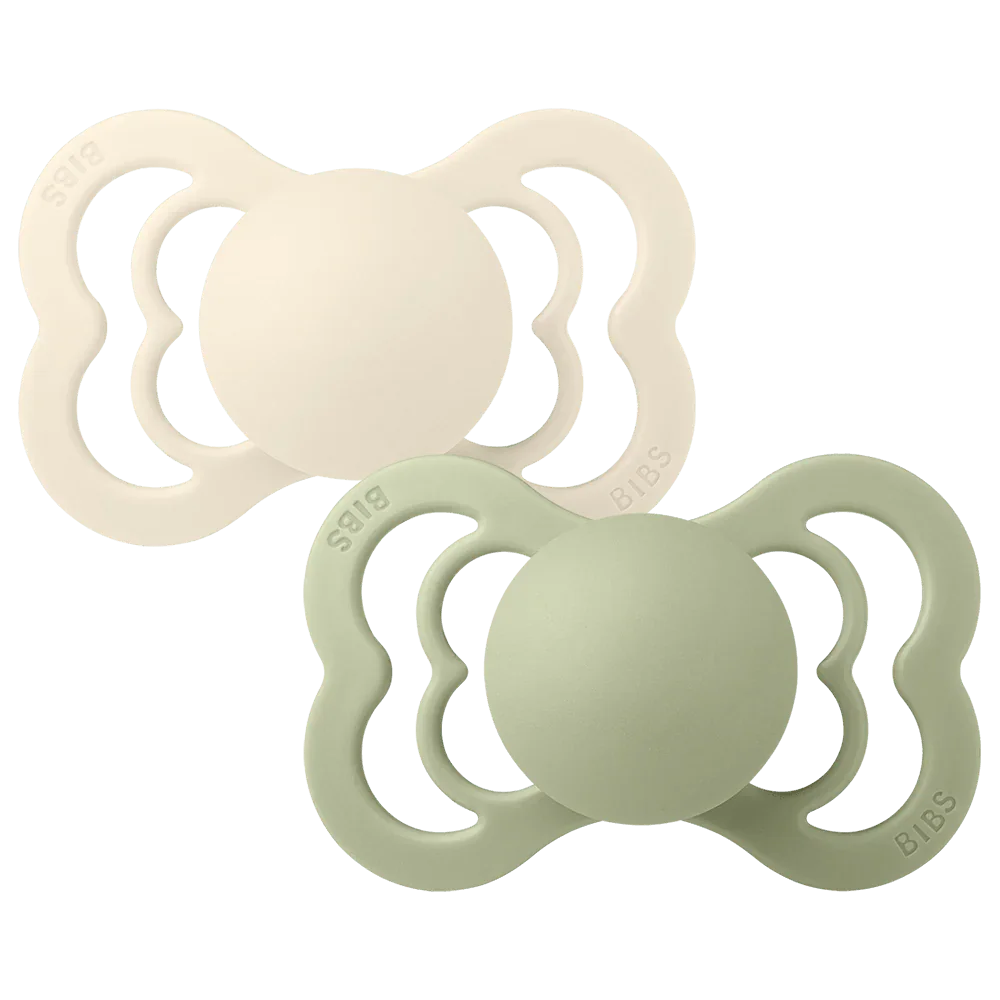 BIBS supreme pacifiers silicone size 1 0-6 months ivory / sage
