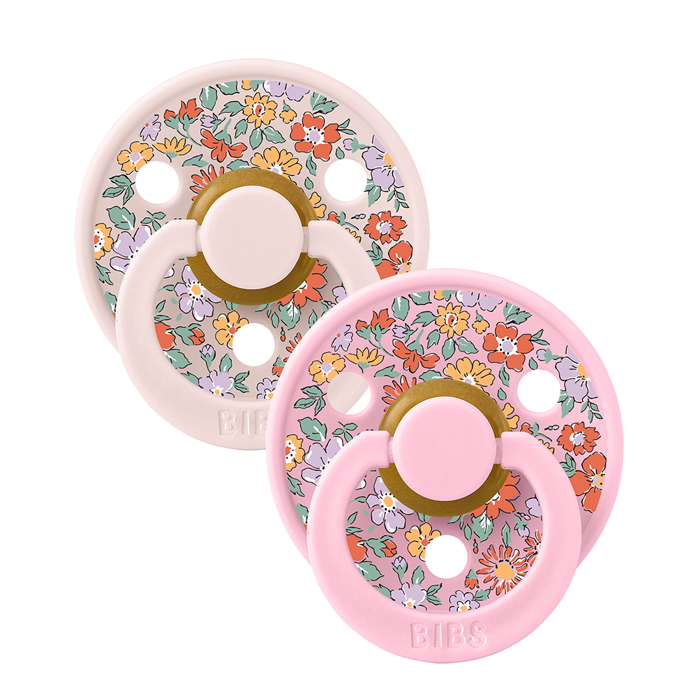 BIBS x liberty colour oscar meadow pacifiers latex size 1 0-6 months petal mix