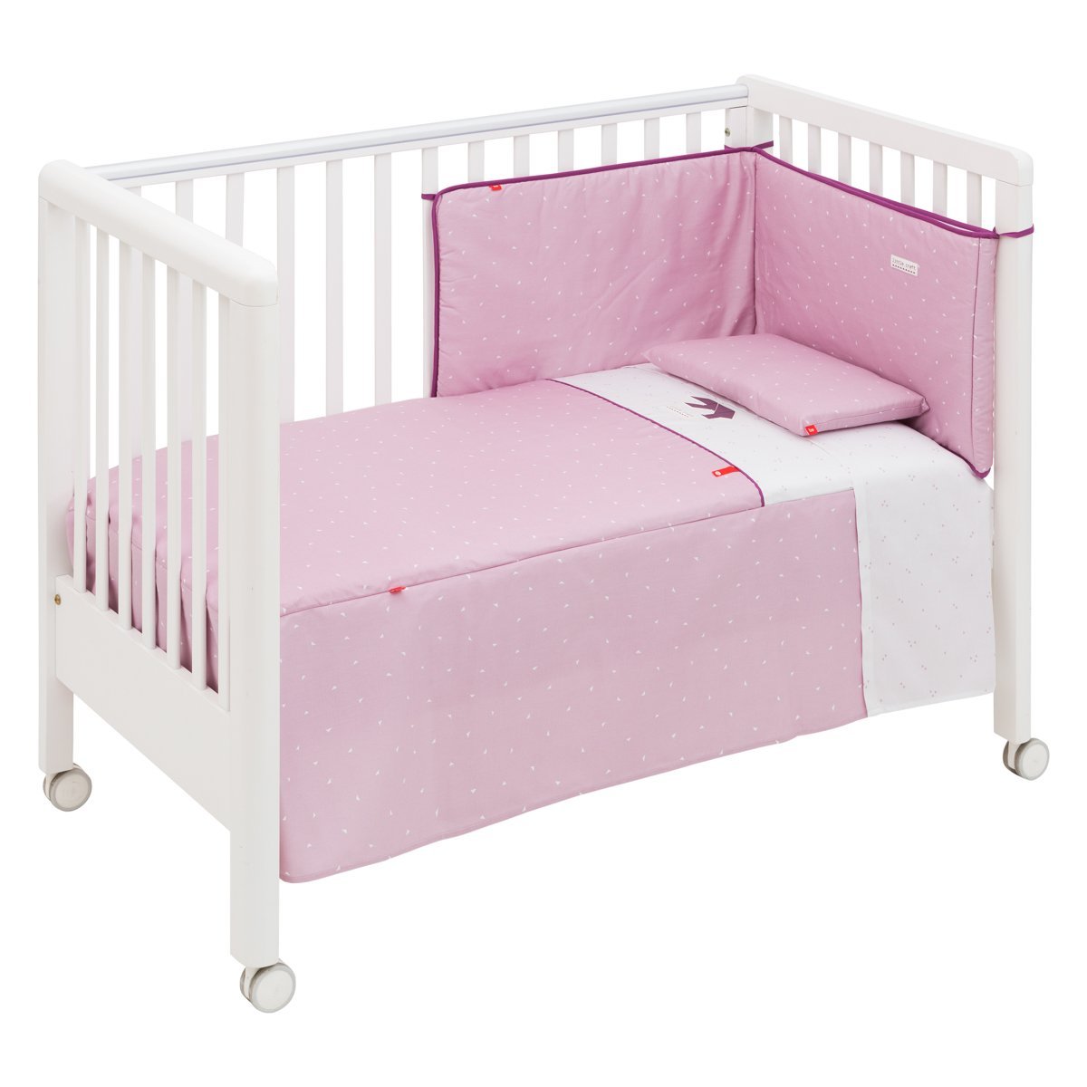 Cambrass Cot Bedspread 70 x 140 cm Be Range Set of 5 Origami Pink