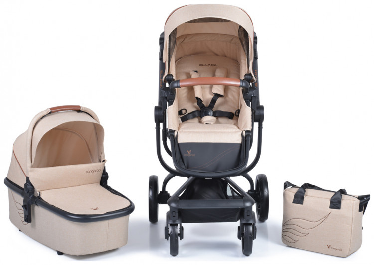 Cangaroo Ellada 2 in 1 Baby Stroller 0+ months Beige 3800146235611