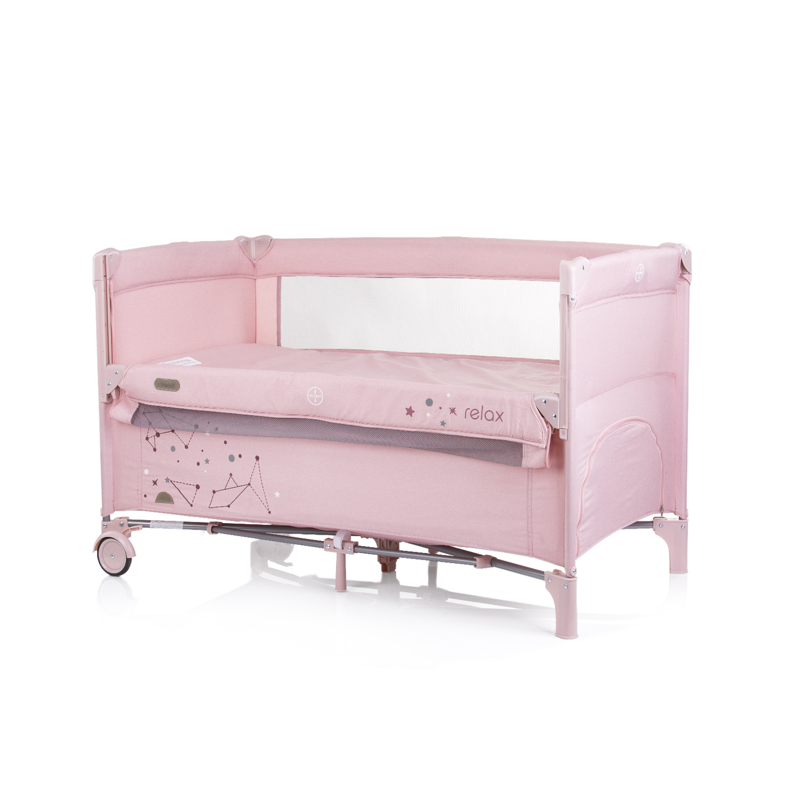 Drop side travel cot clearance