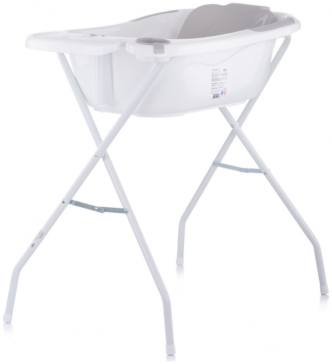 Chipolino Set bath tub, baby bath bed and stand Vela 87cm Grey VKVE00213GY