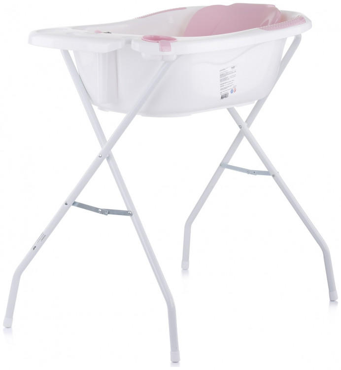 Chipolino Set bath tub, baby bath bed and stand Vela 87cm Pink VKVE00212PI