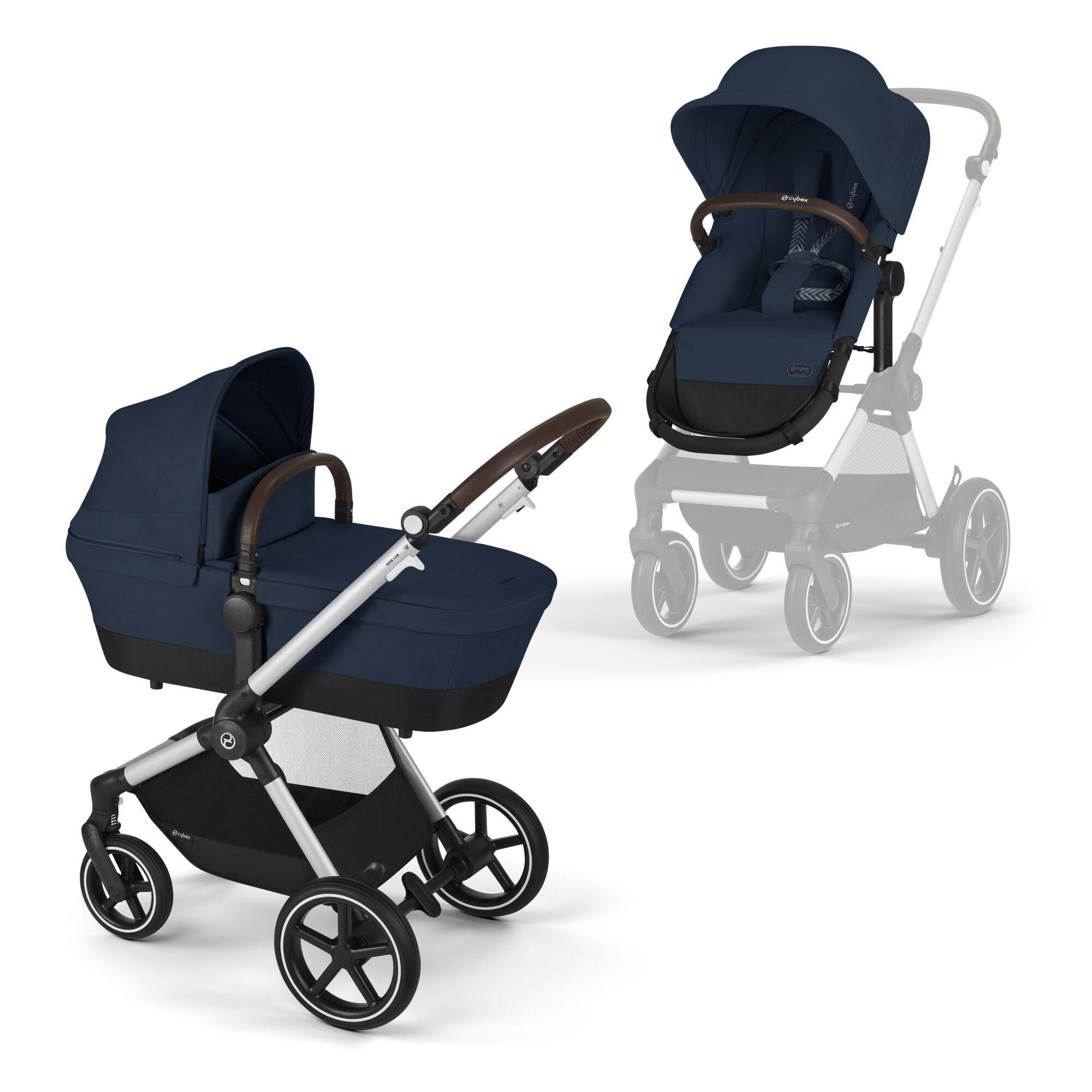 Cybex EOS Lux SLV  2 in 1 Stroller Ocean Blue 522003859