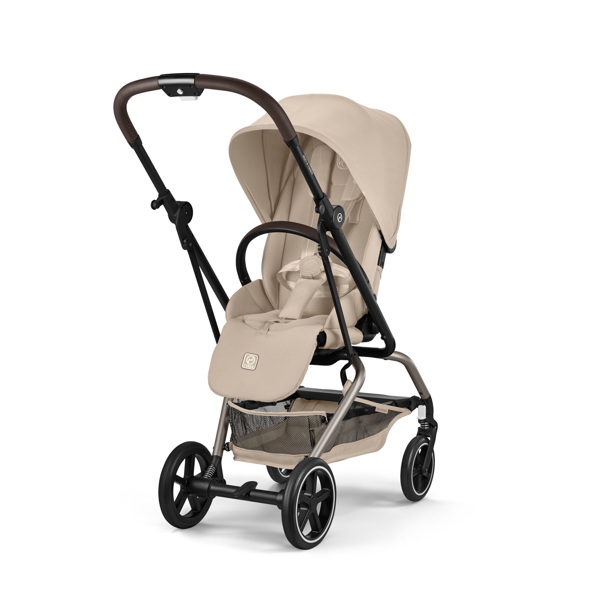 Cybex Eezy S Twist +2 – Περιστρεφόμενο Καρότσι 360° για Νεογέννητο έως 22kg Almond Beige